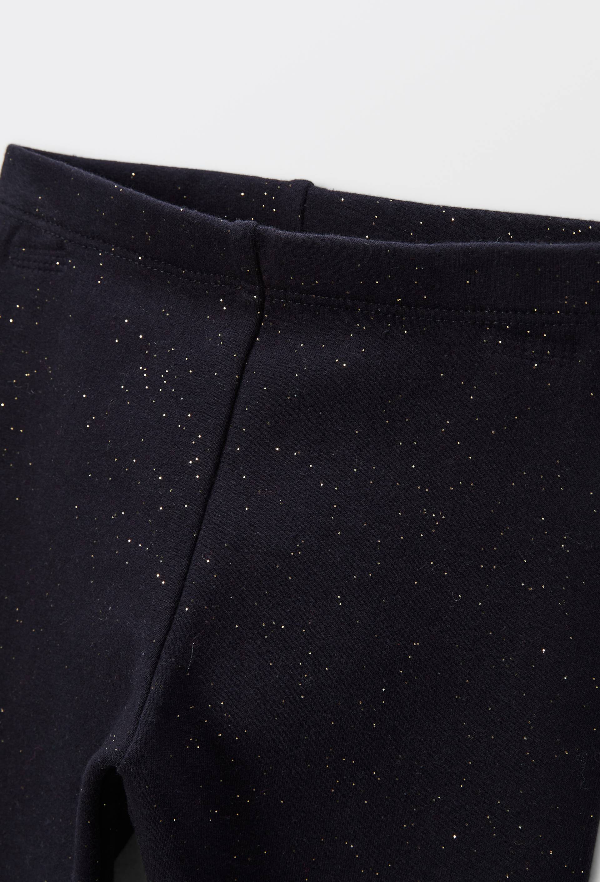 Legging chaud à paillettes contenant du coton, Bleu foncé, large image number 2.0