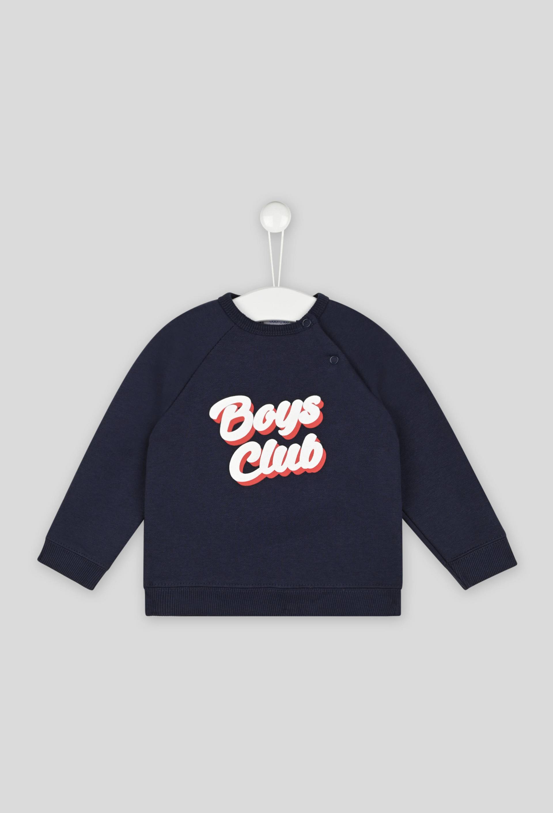 Sweat garcon message  en coton BIO, Oeko-Tex, Bleu foncé, large image number 0