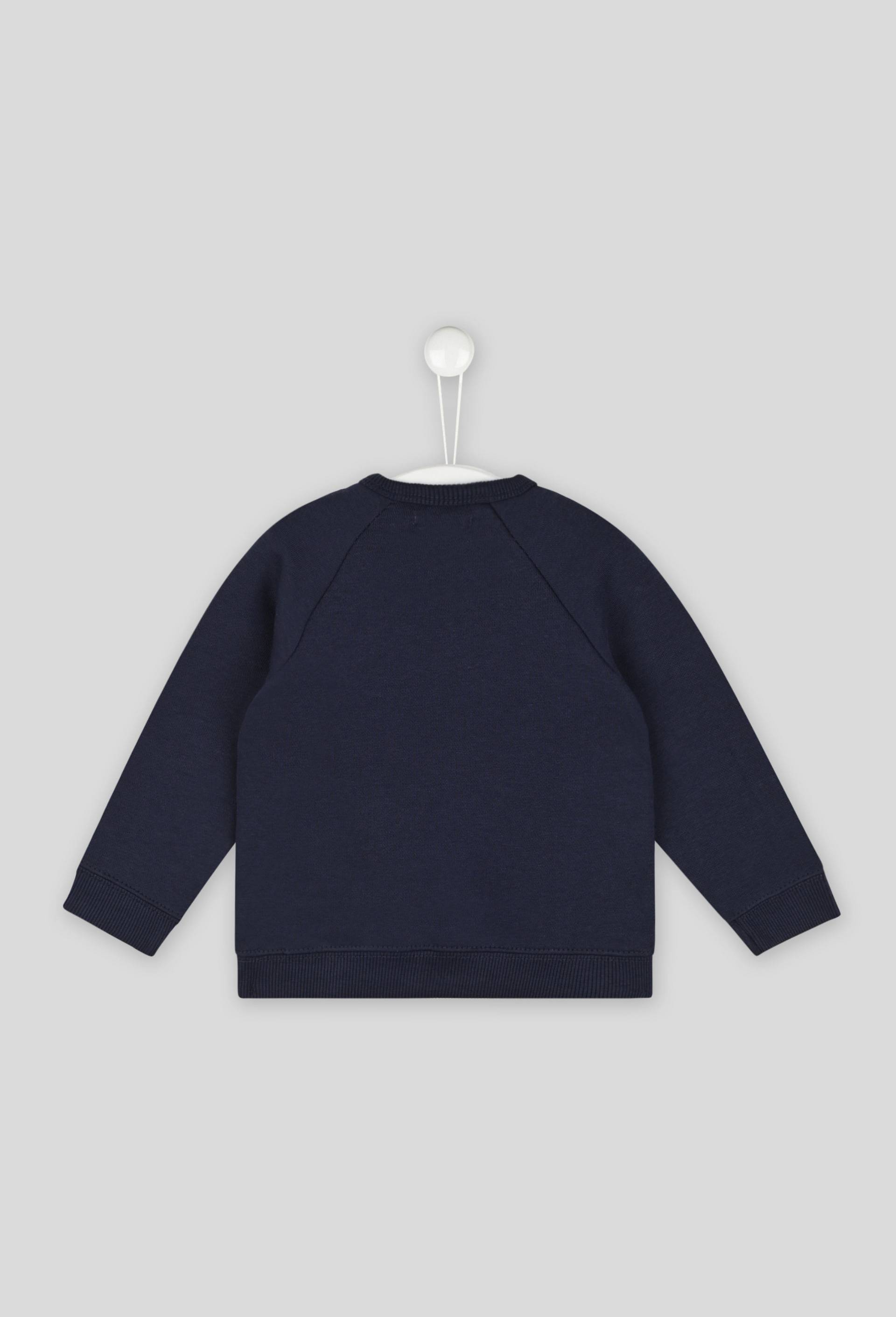 Sweat garcon message  en coton BIO, Oeko-Tex, Bleu foncé, large image number 1