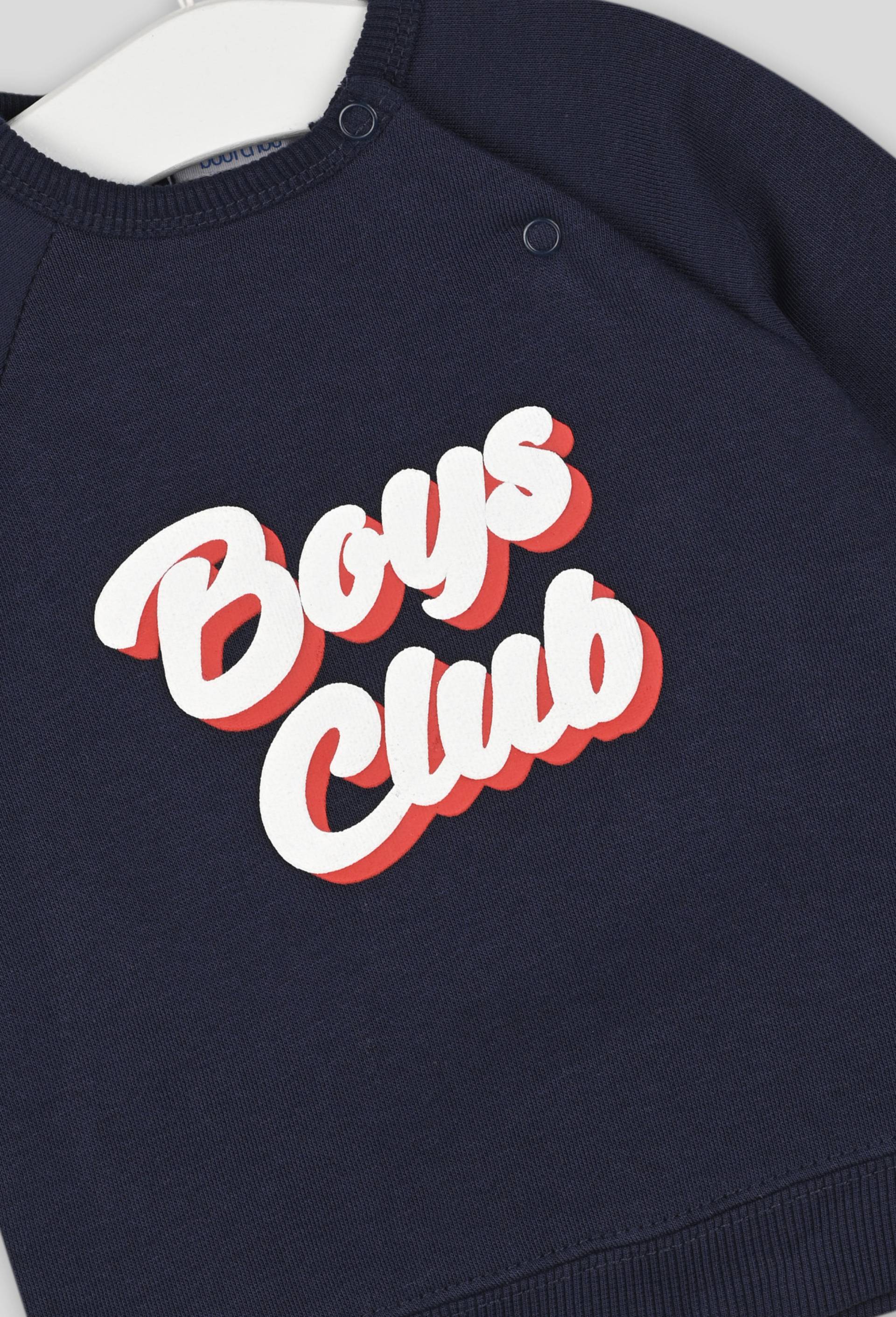 Sweat garcon message  en coton BIO, Oeko-Tex, Bleu foncé, large image number 2.0
