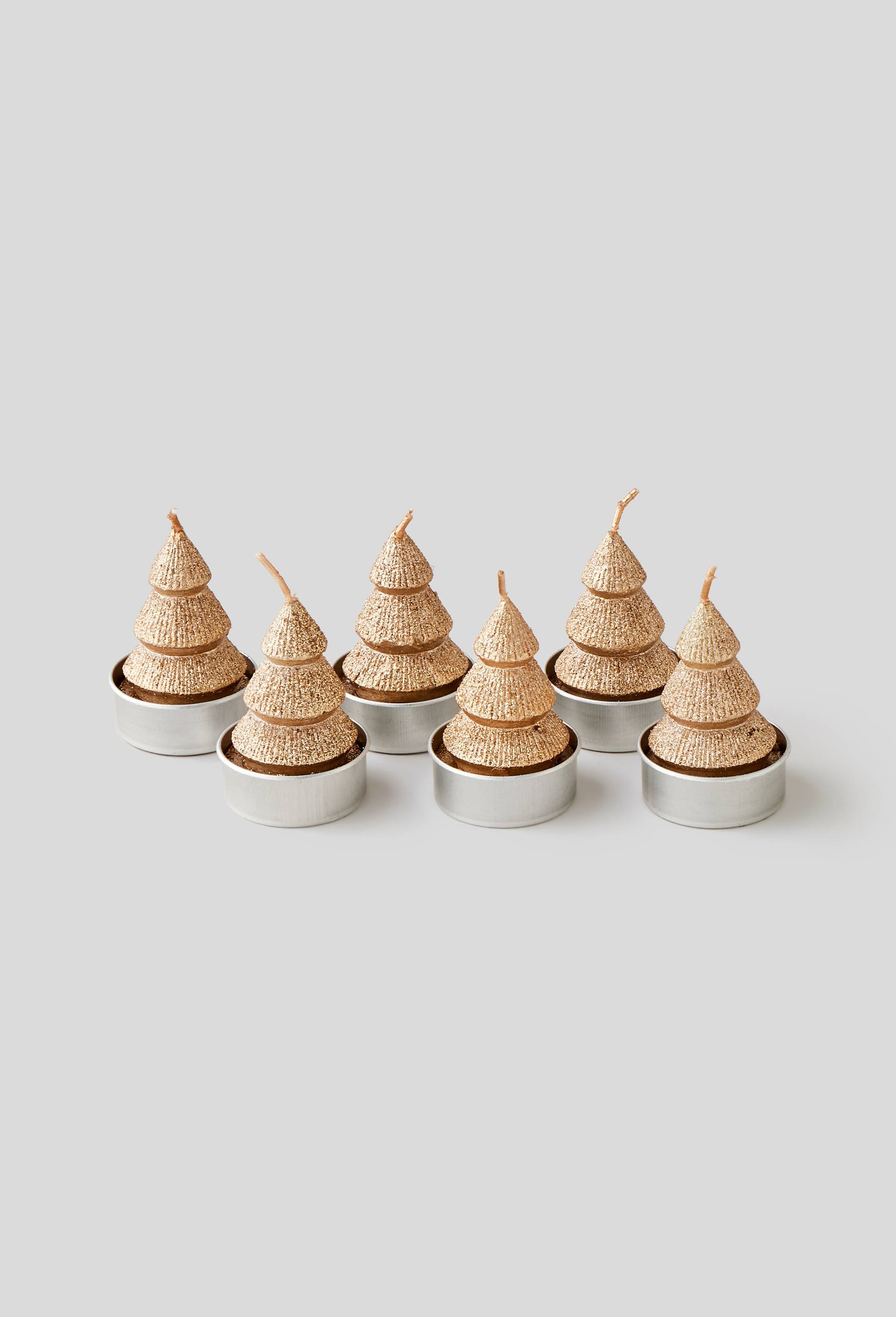 6 chauffe-plat sapin, Or, large image number 0.0