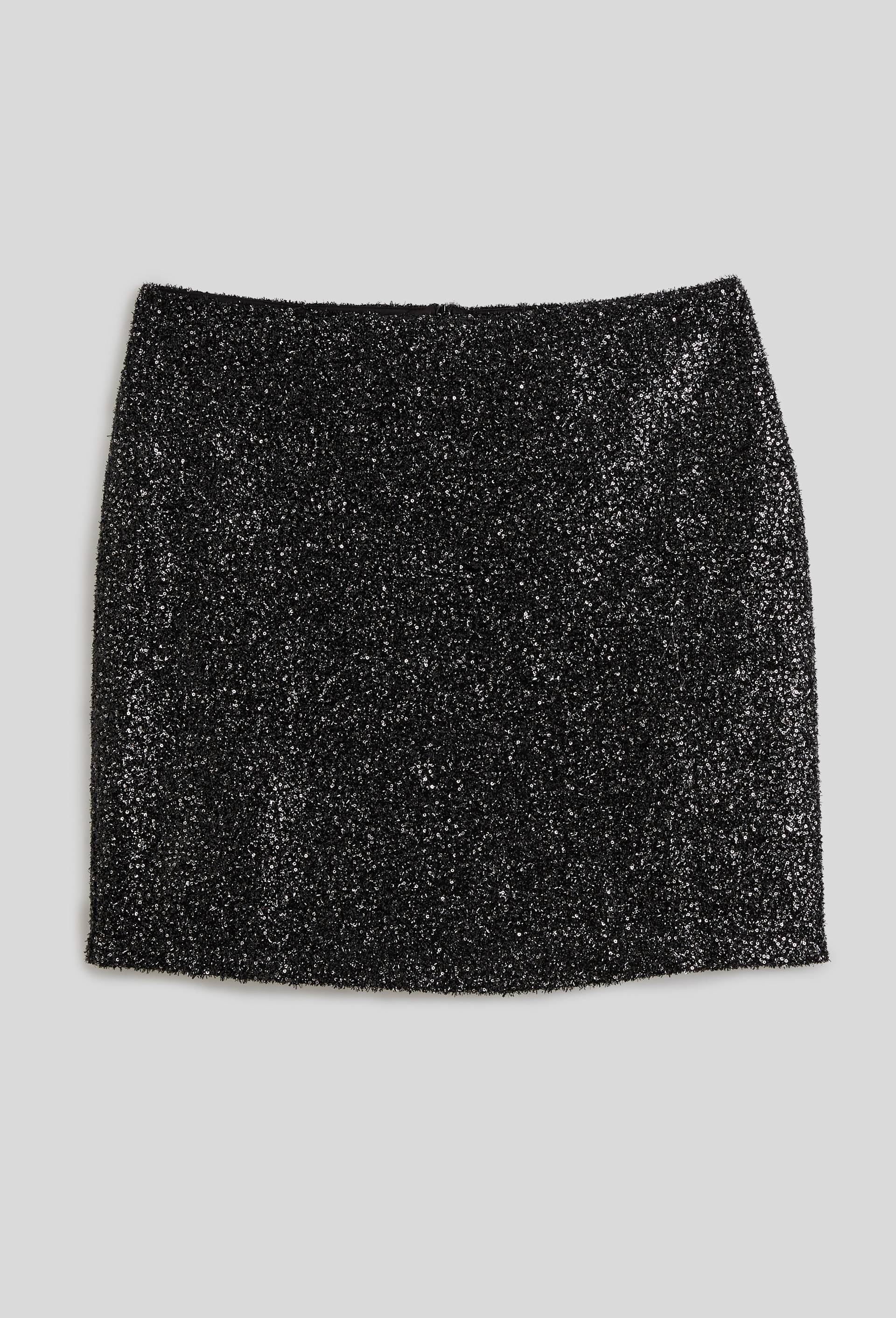 Jupe courte à sequins, Noir, large image number 2