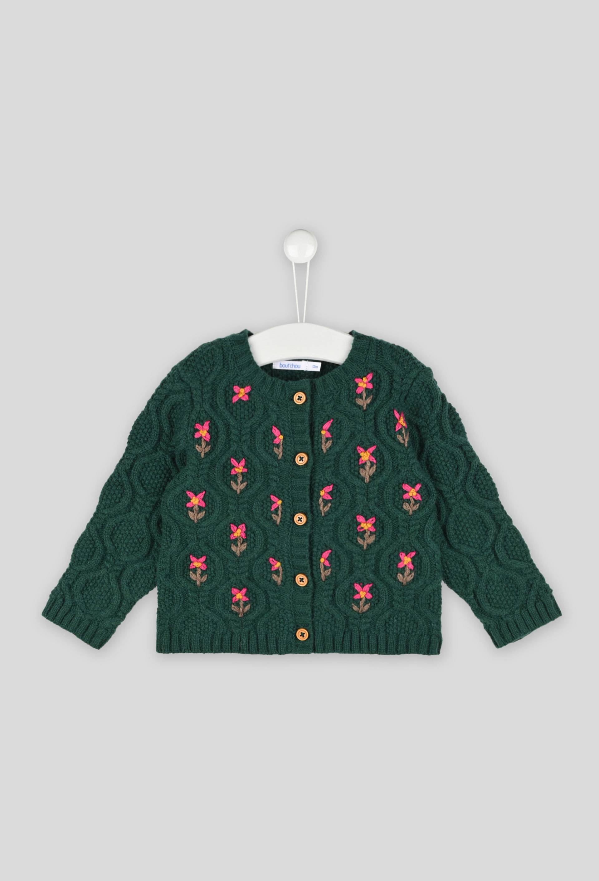 Cardigan brodé, Vert foncé, large image number 0
