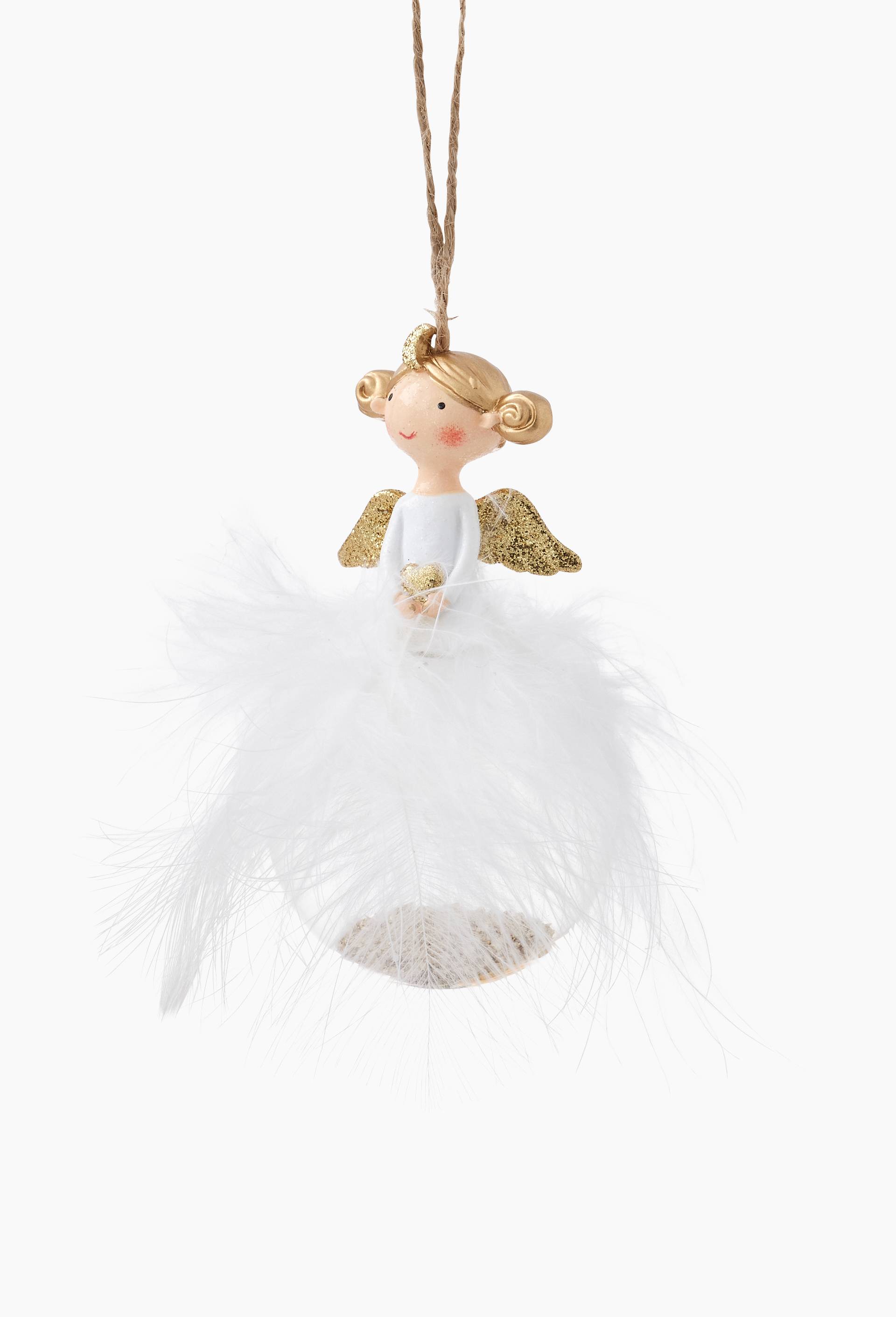 Ornement danseuse boule, H11cm, en verre, Blanc, large image number 1.0