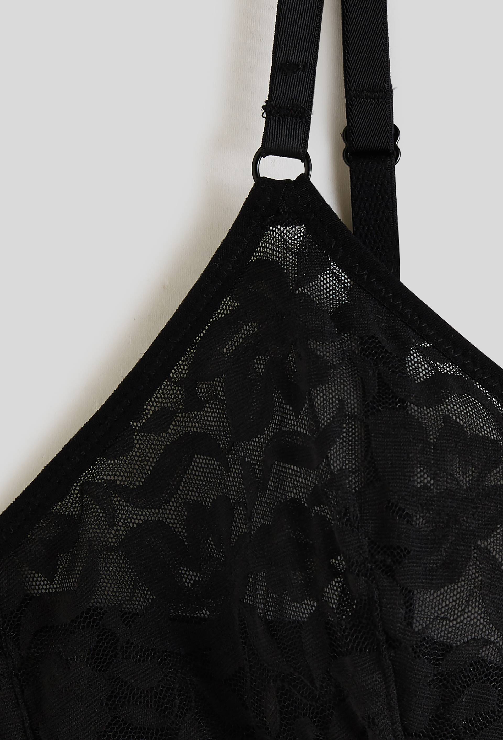 Soutien-gorge triangle CELESTE en dentelle, Noir, large image number 2.0