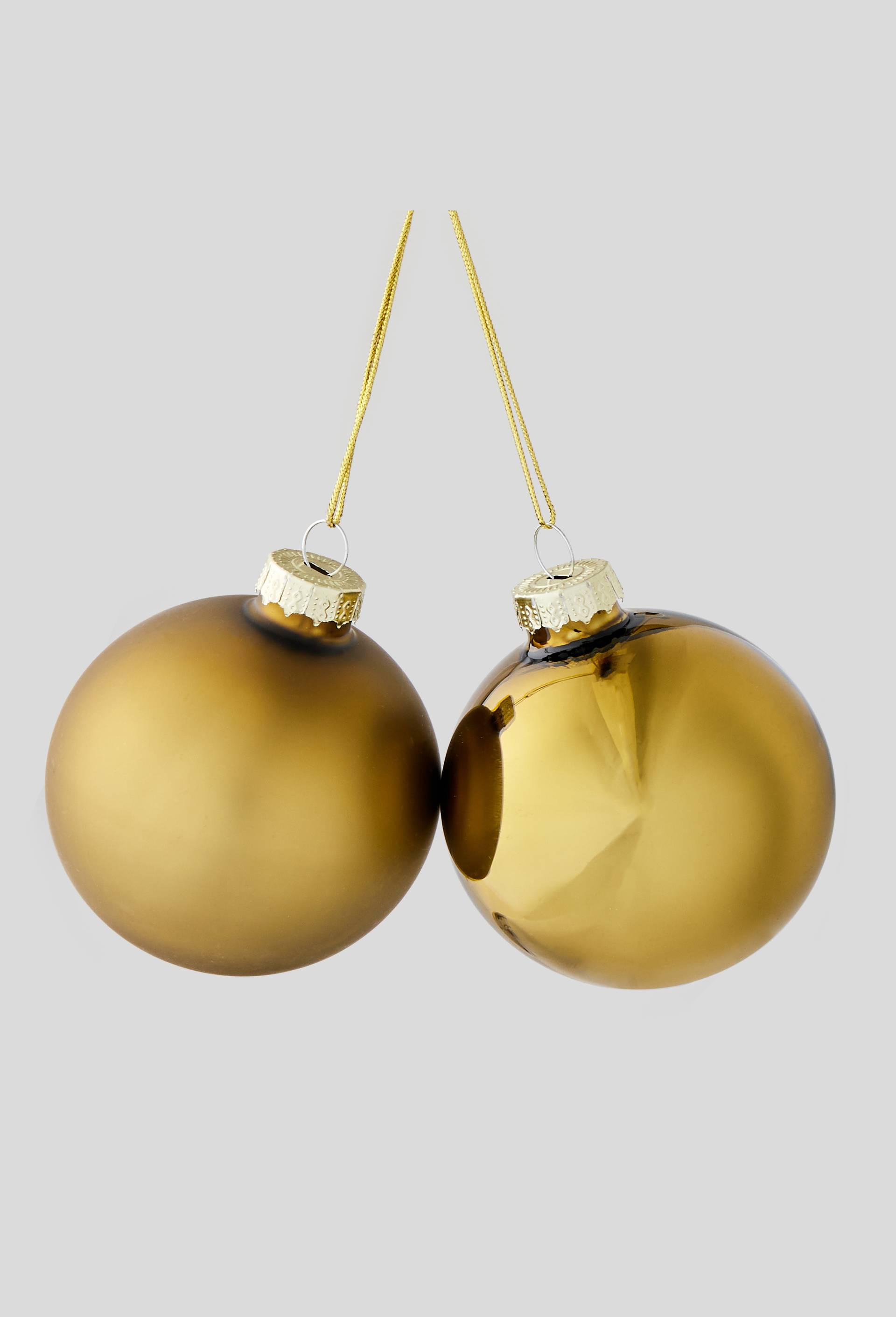 Lot de 2 boules en verre mat et brillant, 7cm, Vert, large image number 0