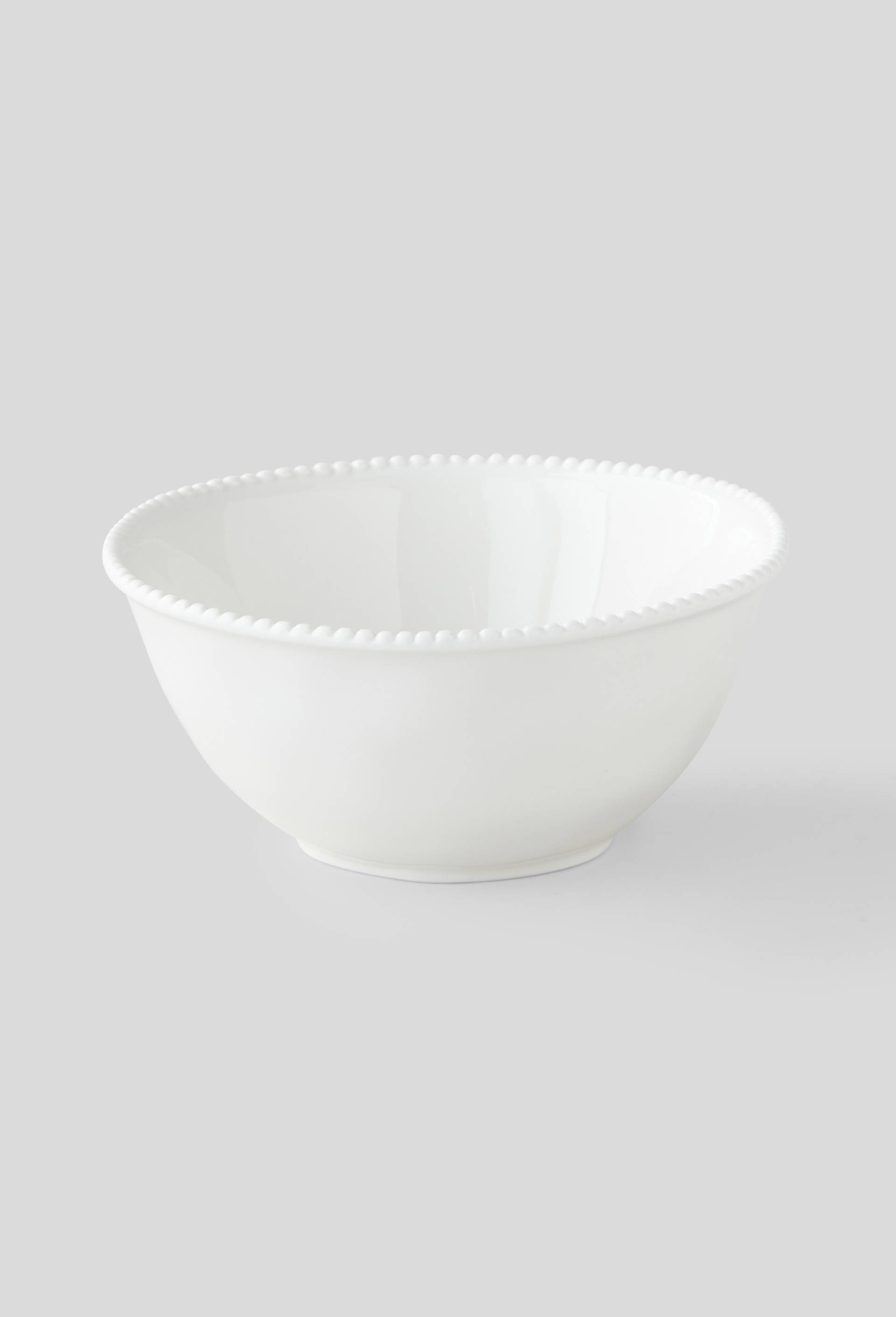 Saladier perlé, 21cm, Blanc, large image number 0