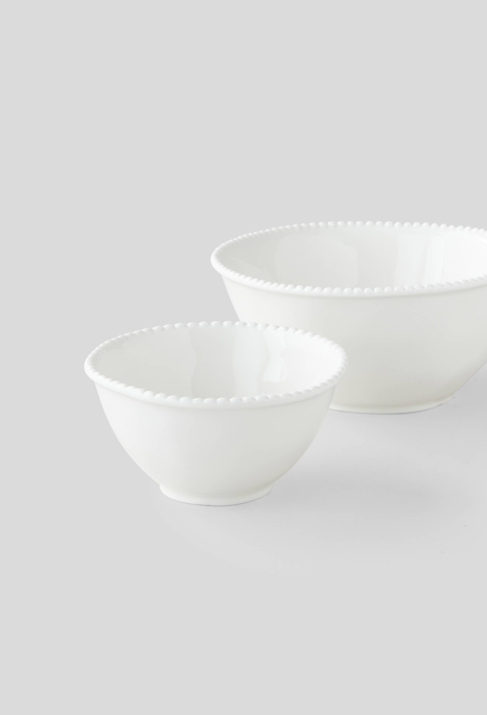 Saladier perlé, 21cm, Blanc, large image number 1