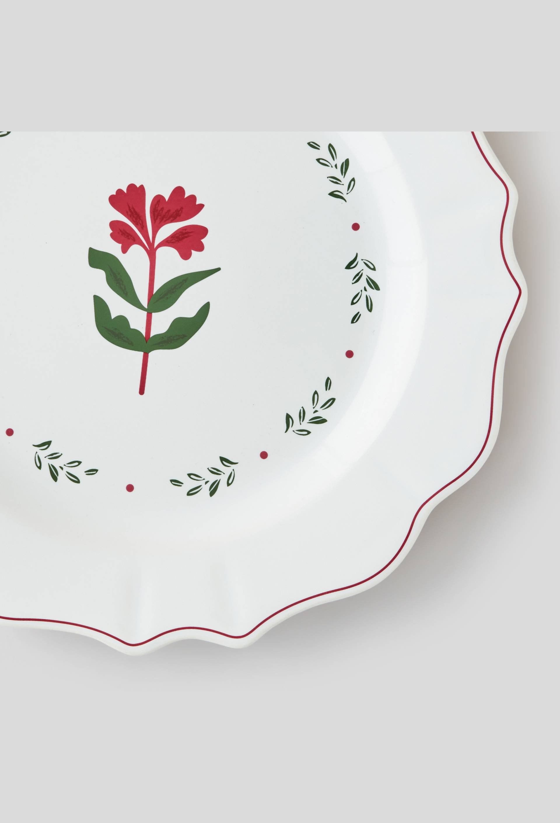 Assiette plate festonnée, Rose foncé, large image number 1.0