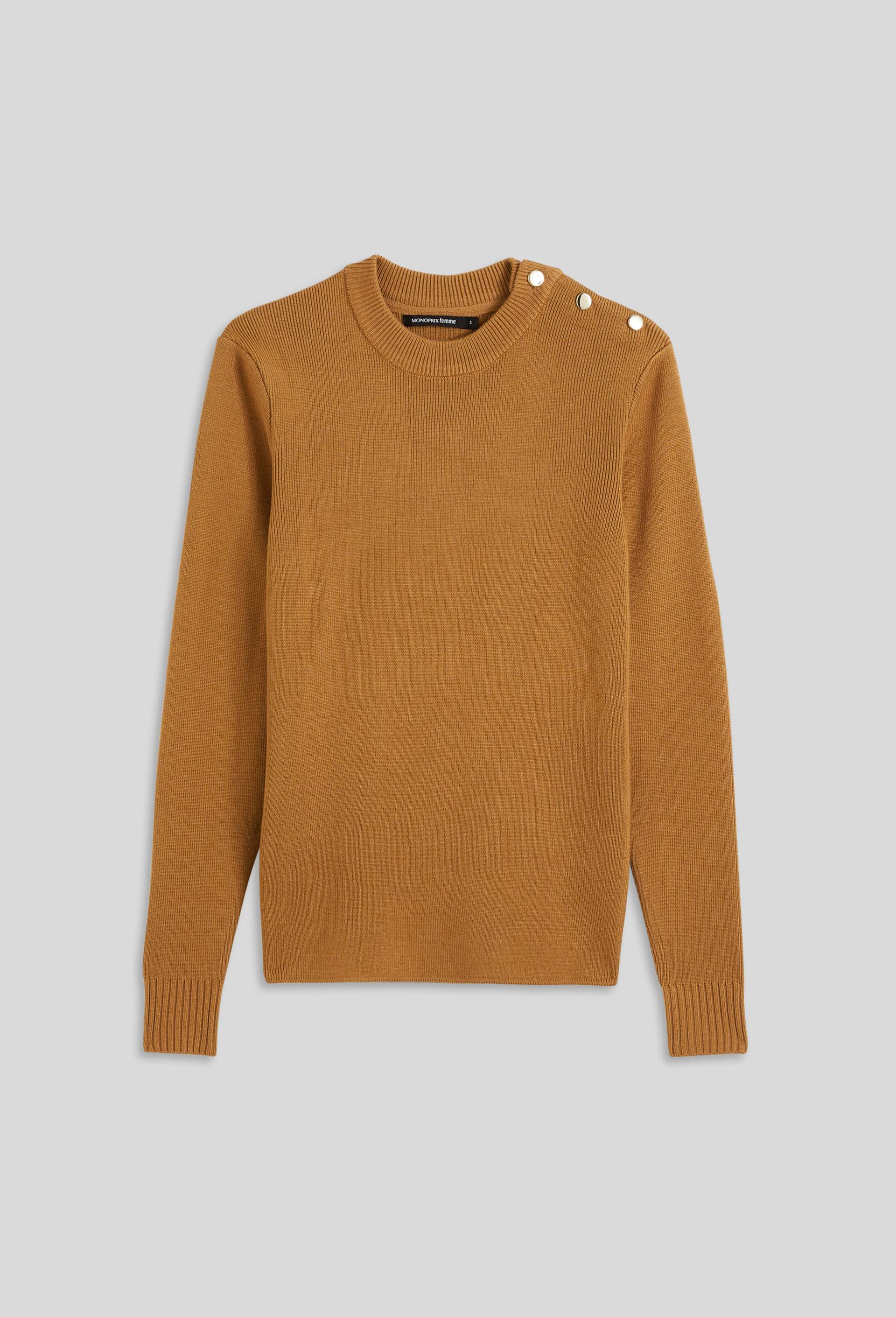 Pull contenant de la laine, Beige, large image number 2