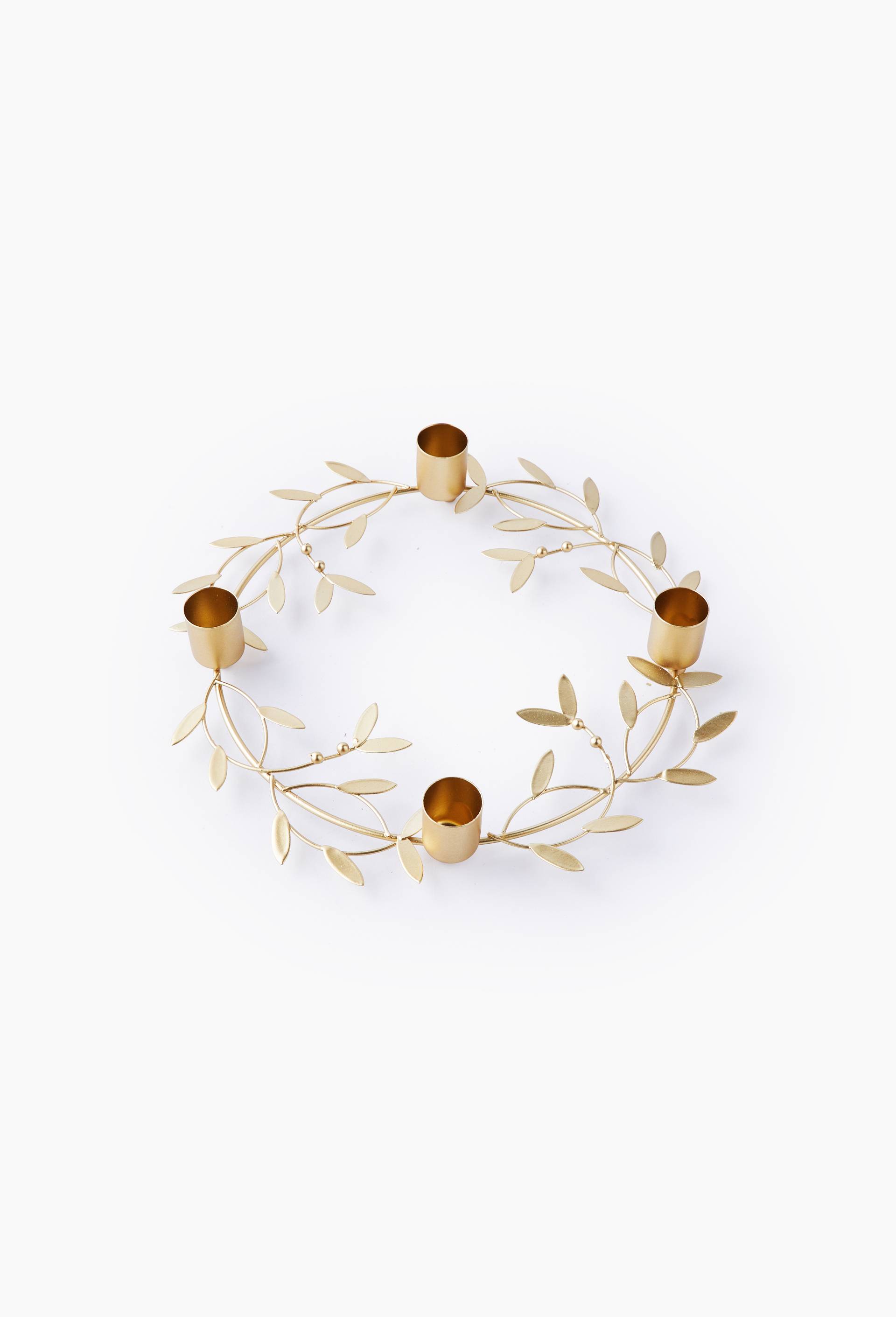 Couronne bougeoirs,  24.50x24.50x4cm, en m&eacute;tal, Or, large image number 0