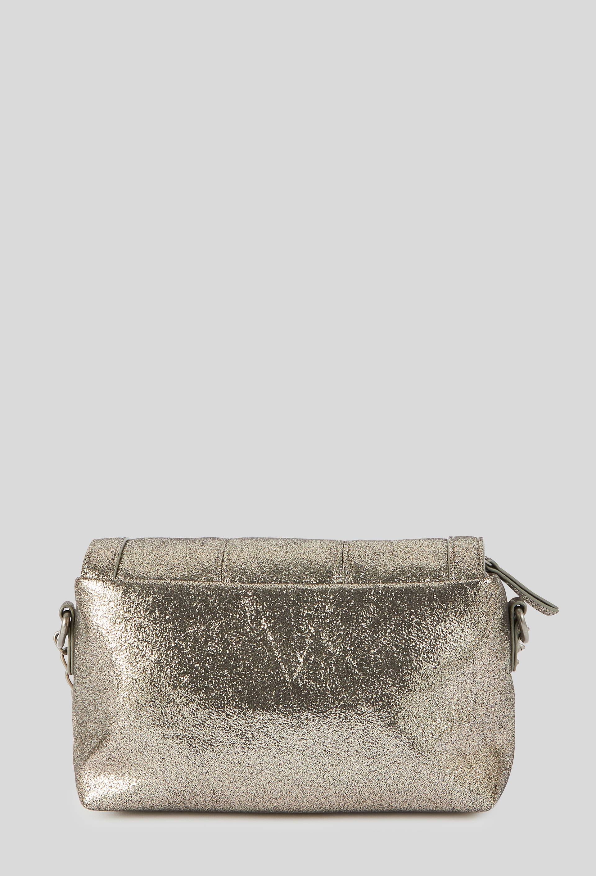 Mini sac bandouli&egrave;re m&eacute;tallis&eacute;, Argent, large image number 1