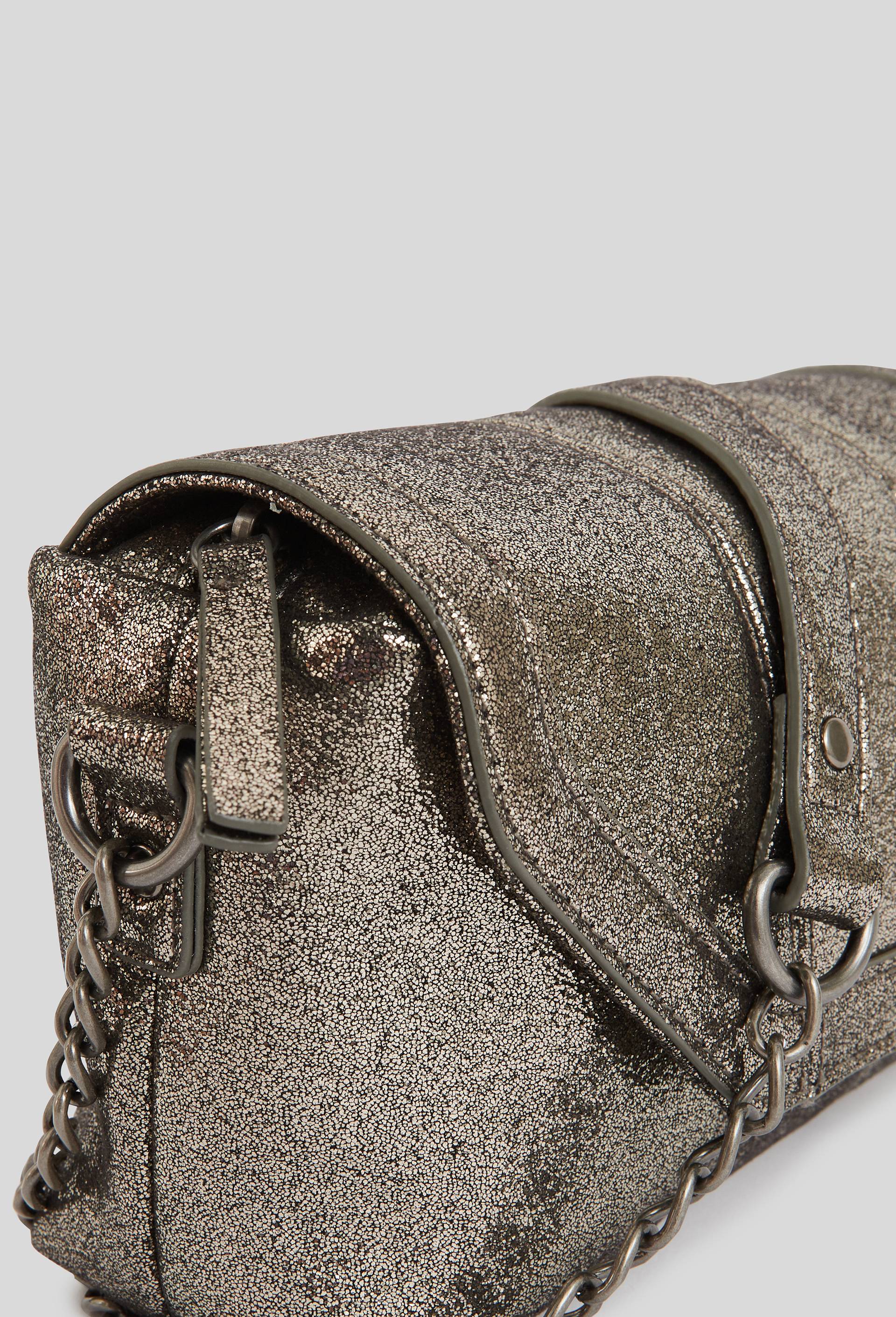 Mini sac bandouli&egrave;re m&eacute;tallis&eacute;, Argent, large image number 2