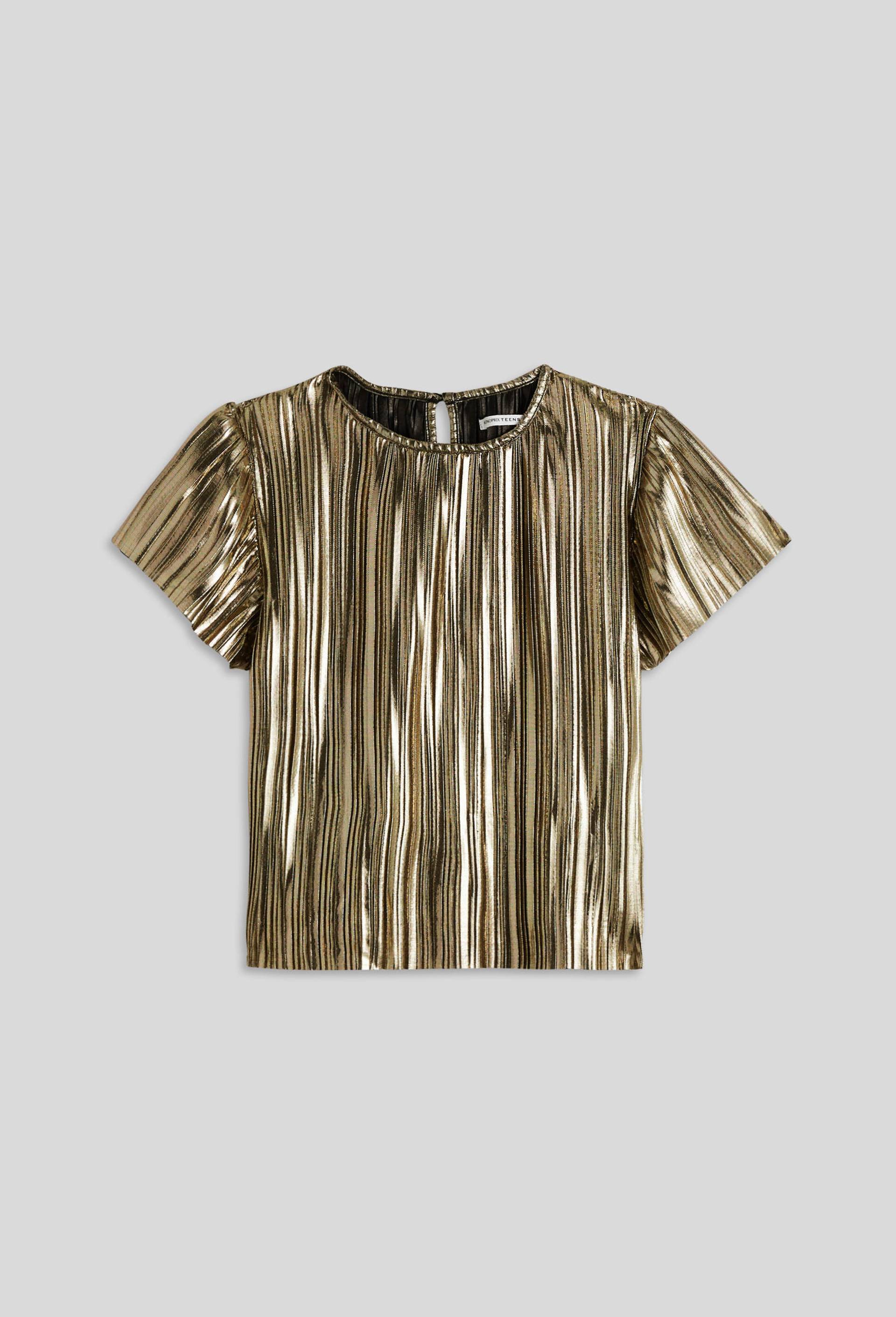 Blouse pliss{e brillante, Or, large image number 1