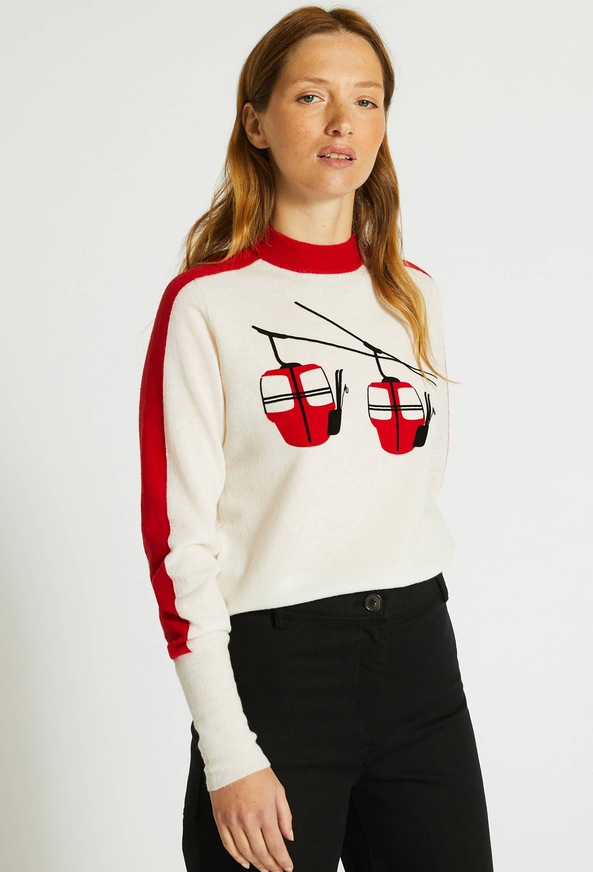Pull de ski en laine, Blanc, large image number 0