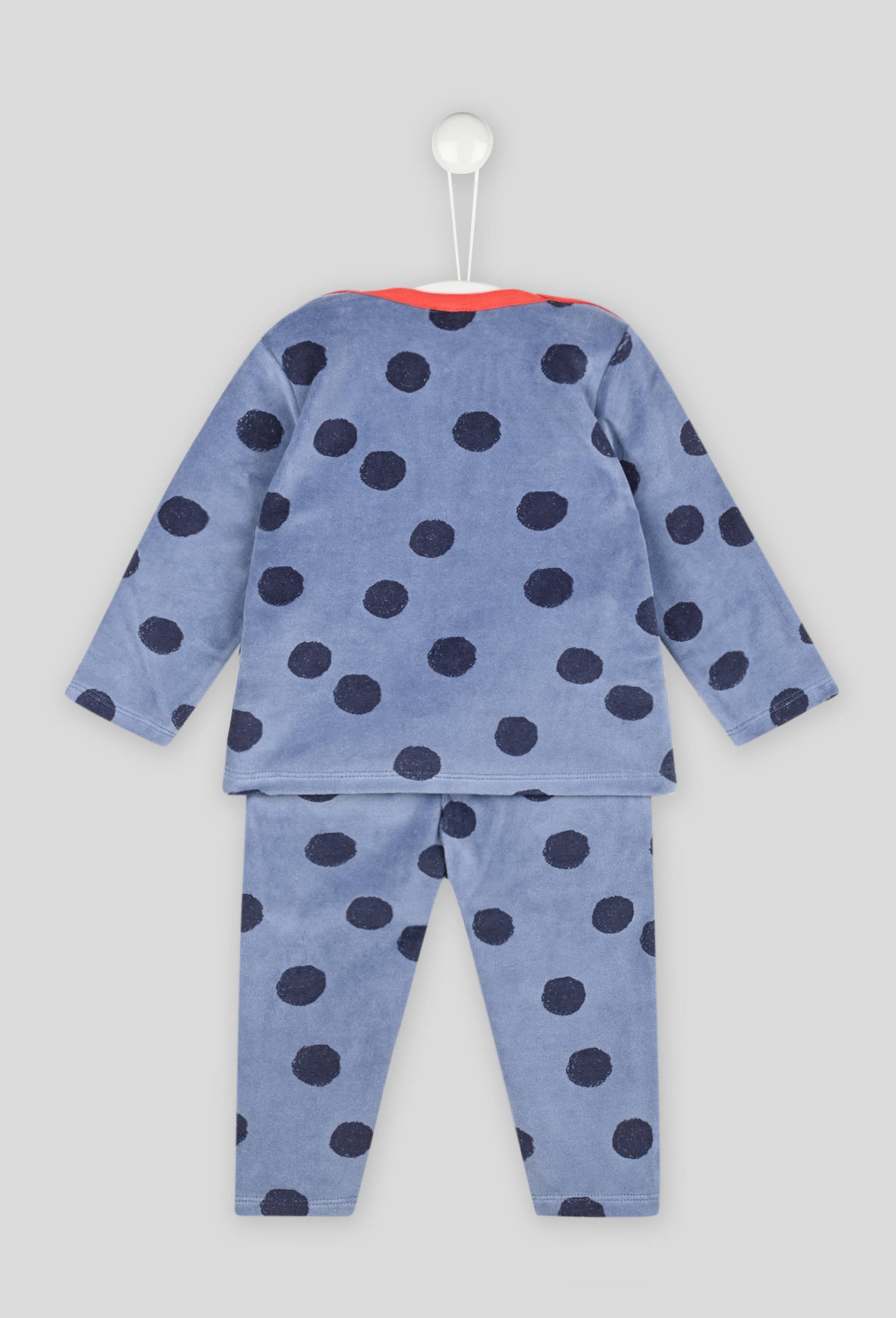 Pyjama en molleton imprimé certifié Oekotex, Bleu, large image number 1.0