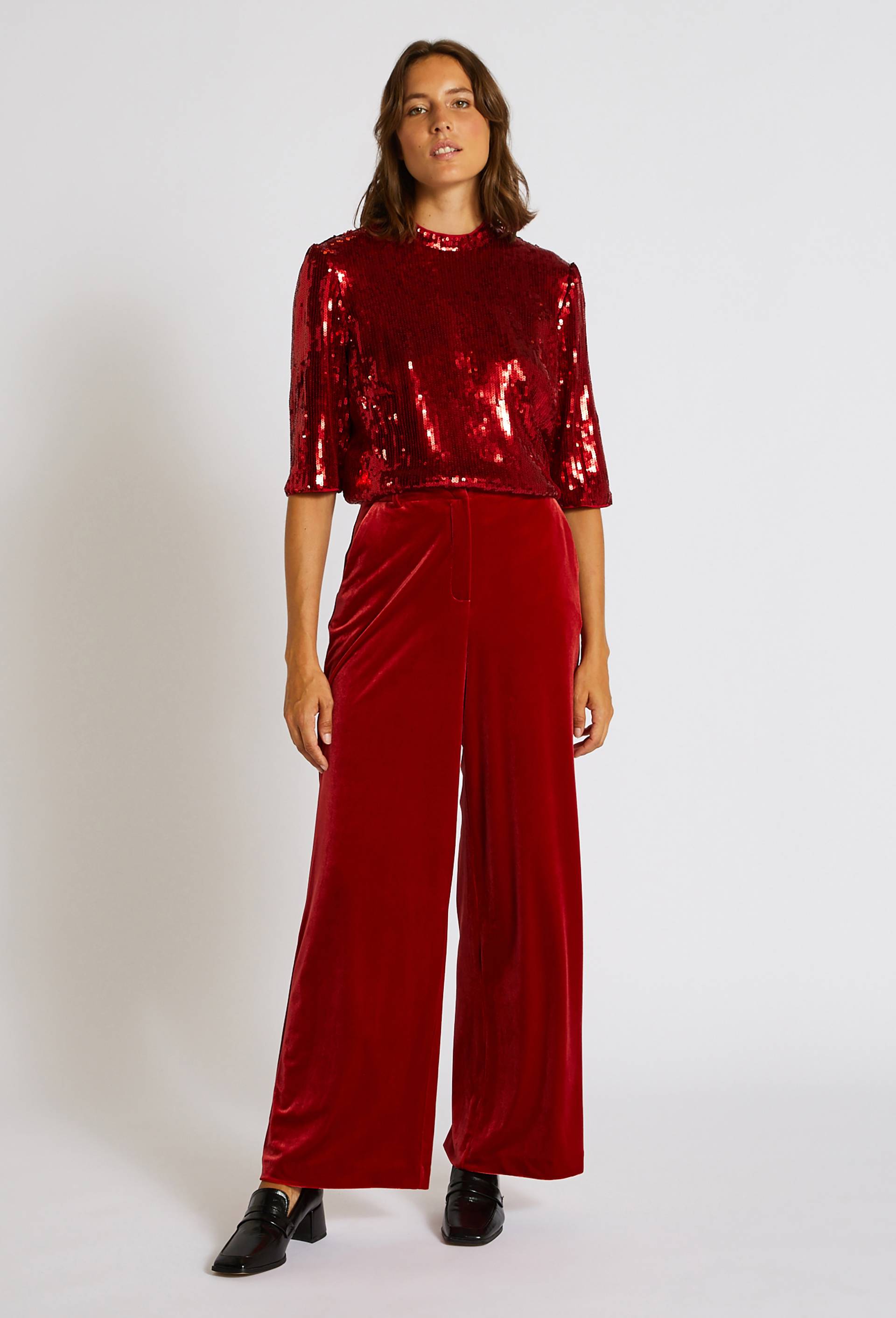 Pantalon en velours, Rouge, large image number 0