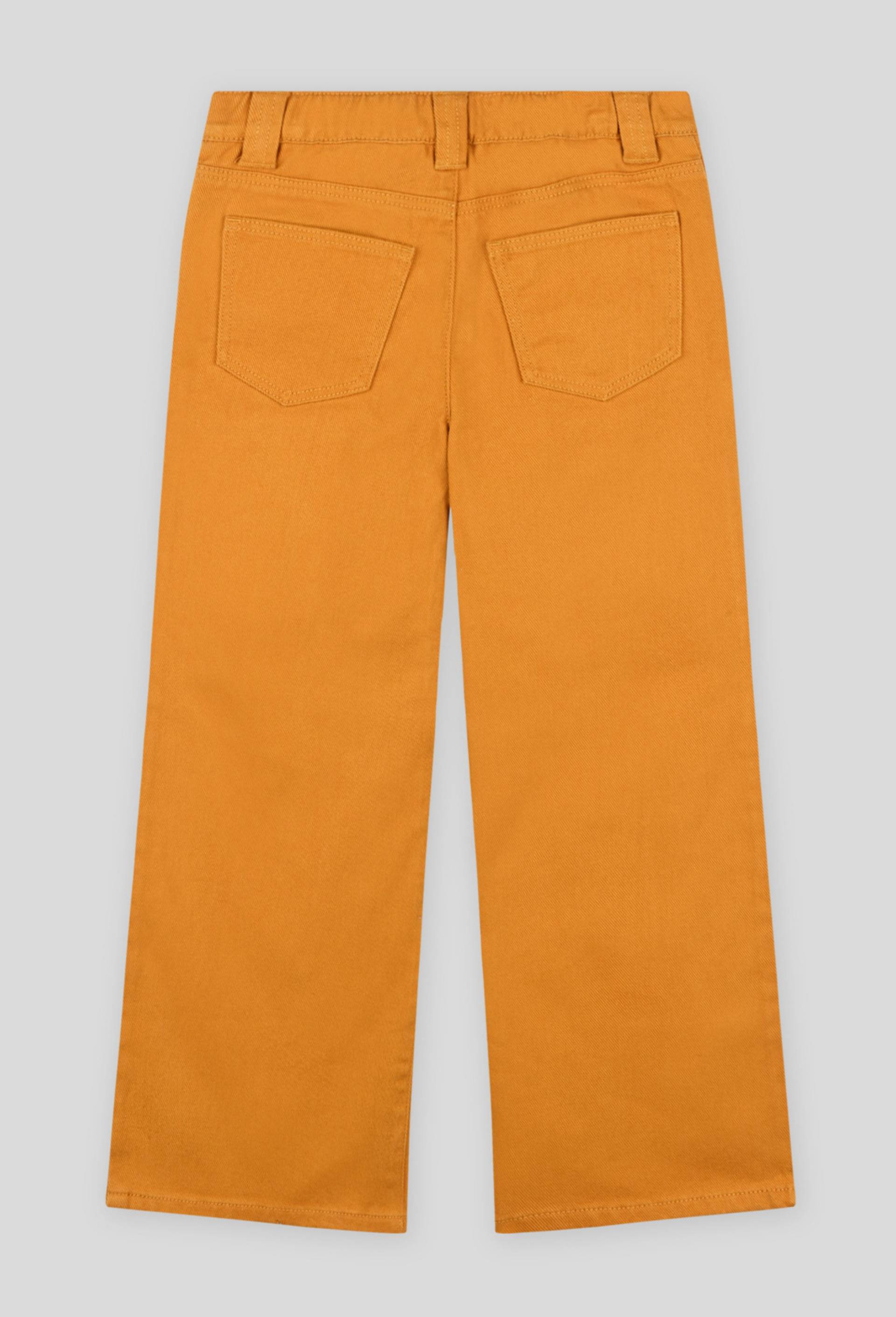 Pantalon large en twill poches brodées, Oeko-Tex, Brun clair, large image number 1.0