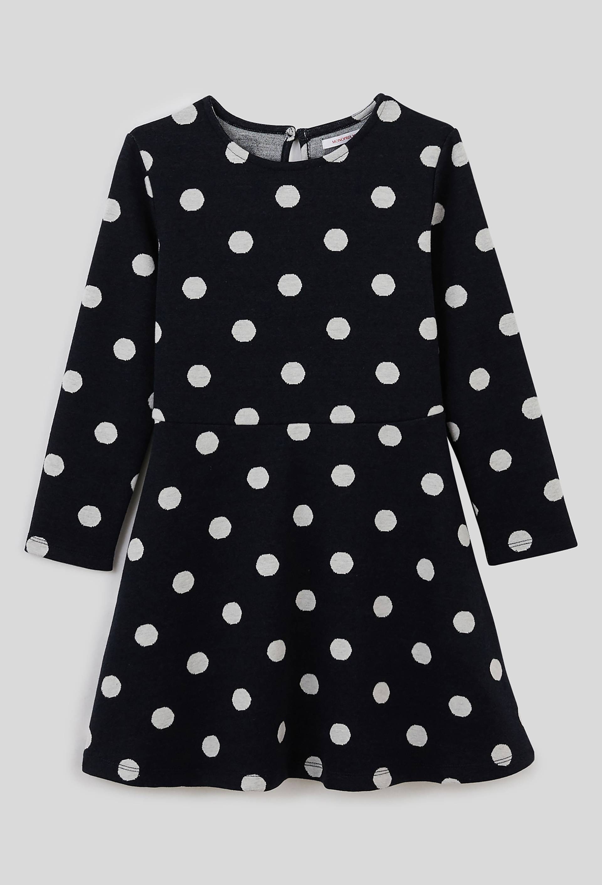 Robe jacquard motif fleurs Oeko-Tex, Bleu foncé, large image number 0