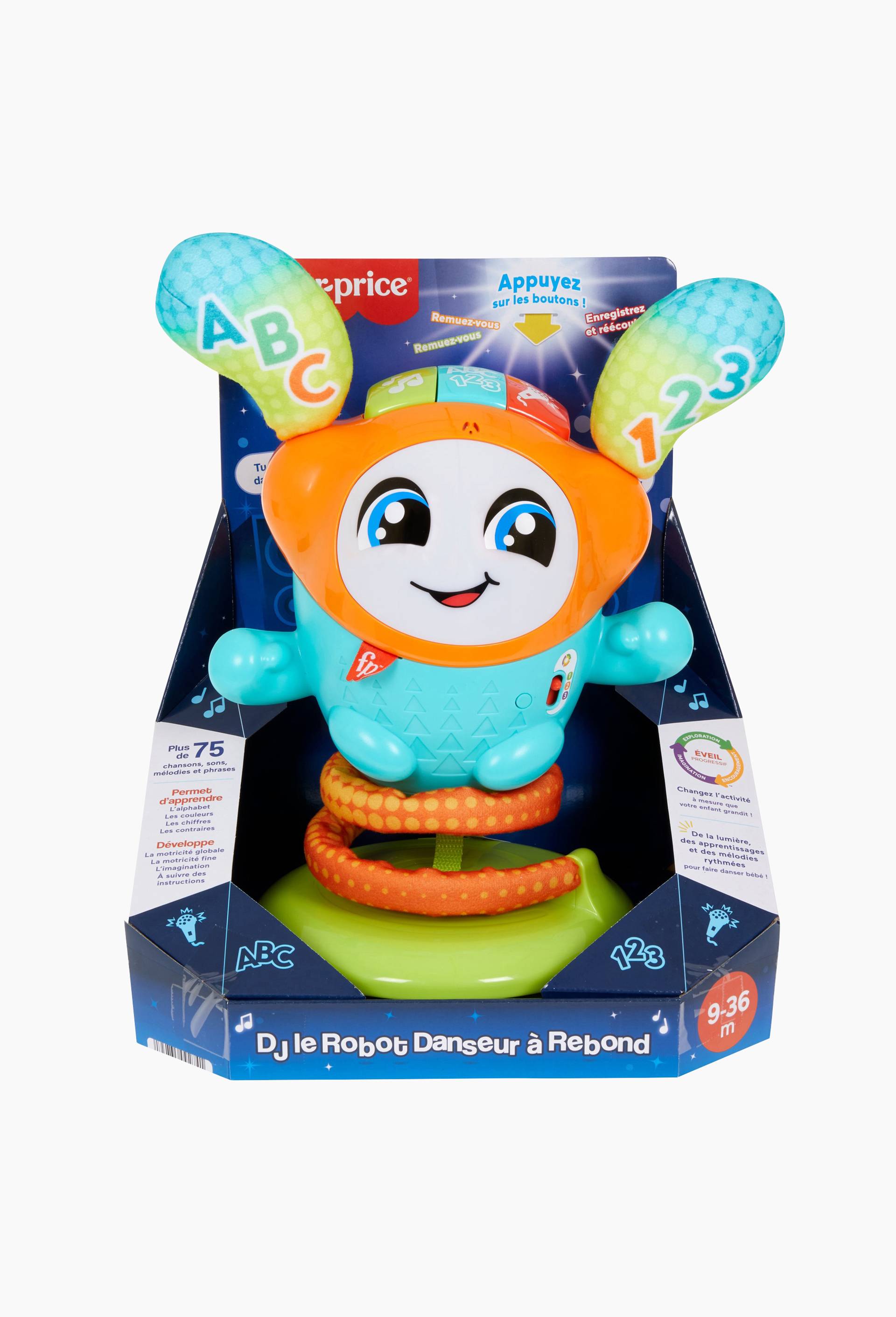 DJ le robot danseur à rebond - Fisher Price, Multicolore, large image number 0