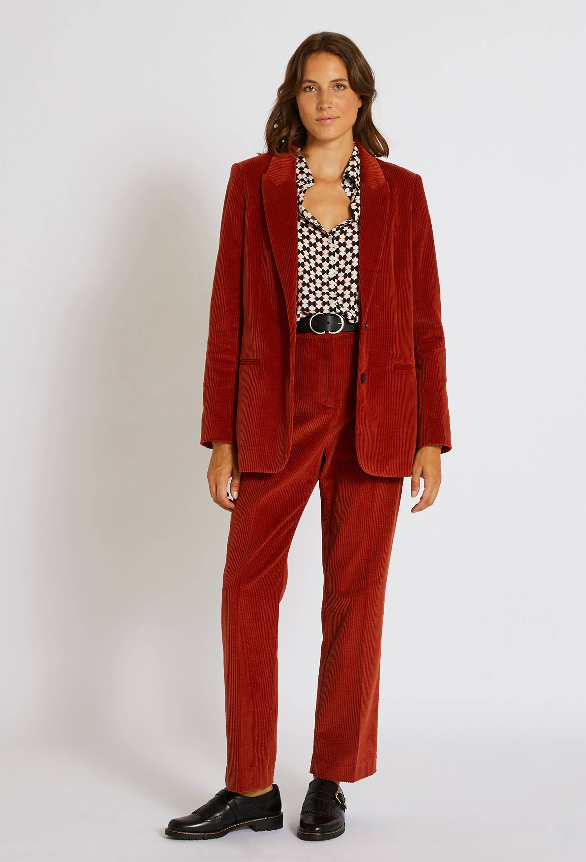 Blazer en velours côtelé, Rouge foncé, large image number 1.0