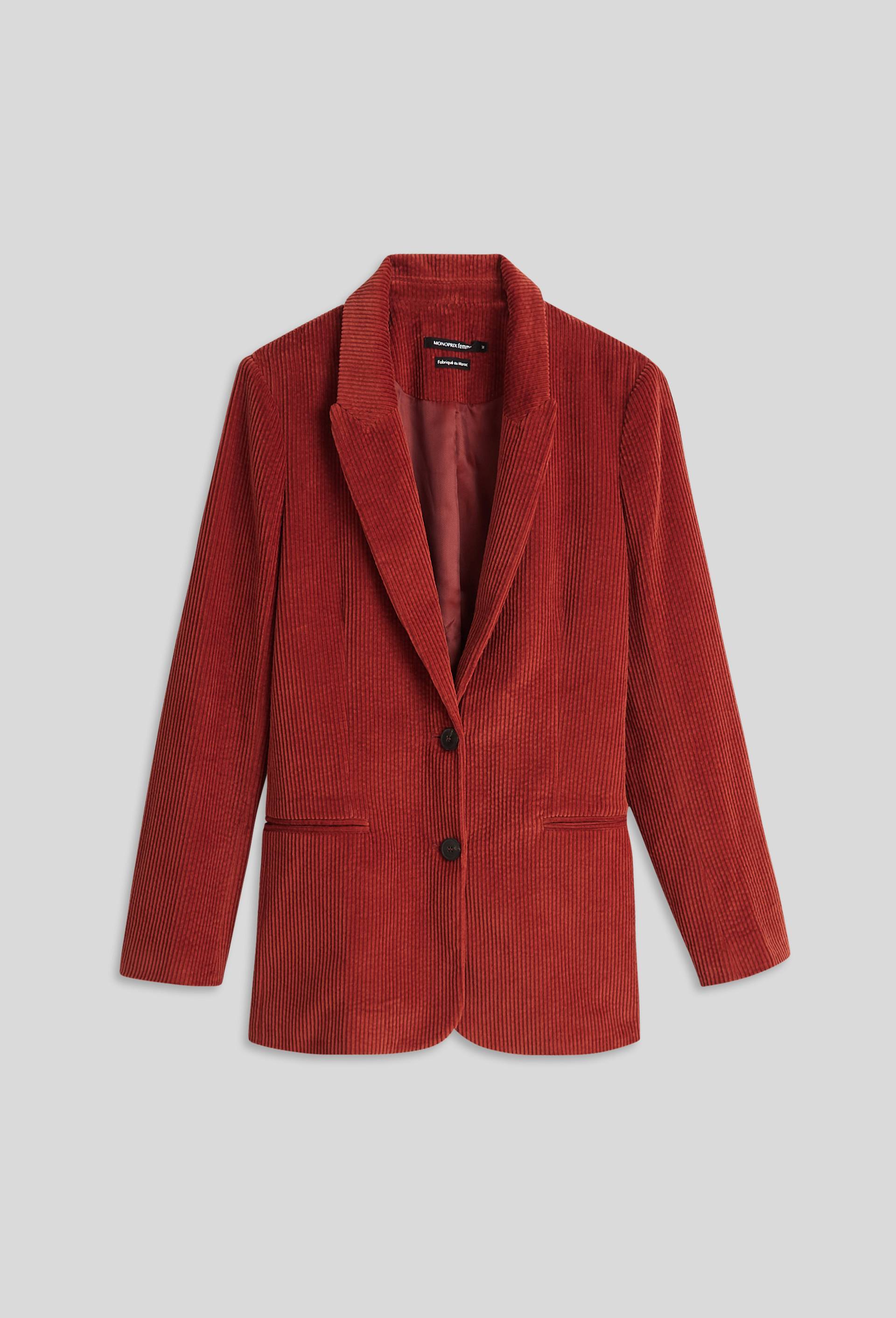 Blazer en velours côtelé, Rouge foncé, large image number 2.0