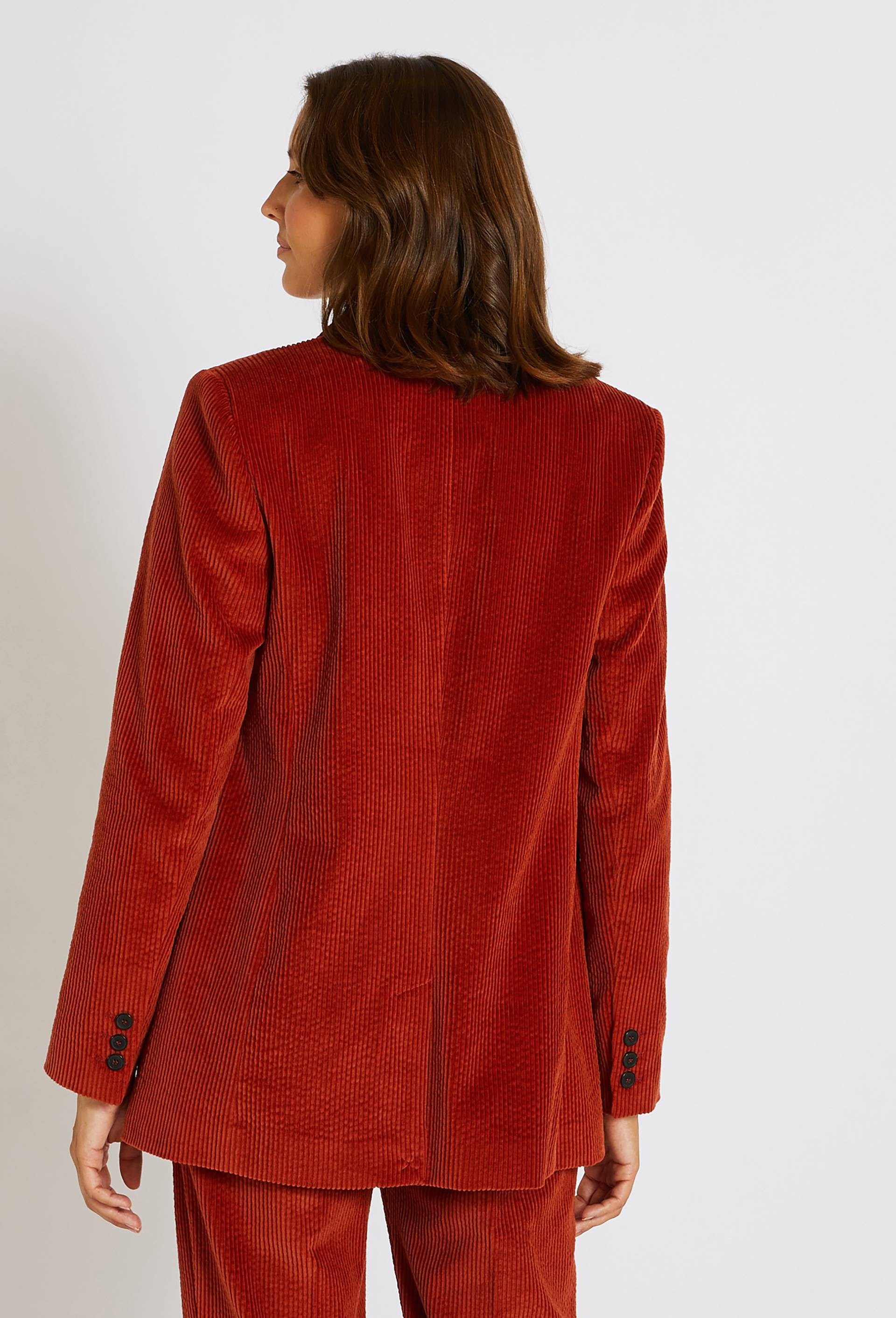 Blazer en velours côtelé, Rouge foncé, large image number 3
