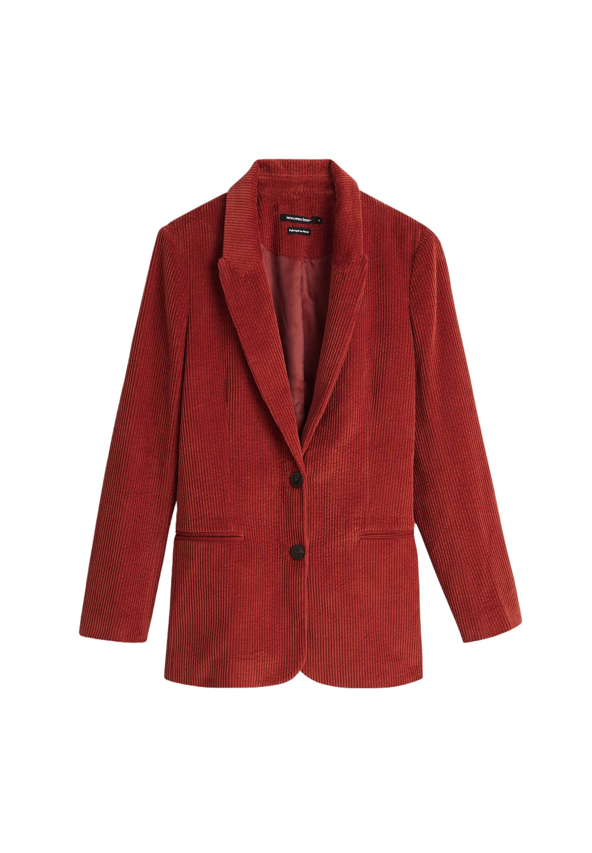 Blazer en velours côtelé, Rouge foncé, large image number 6.0