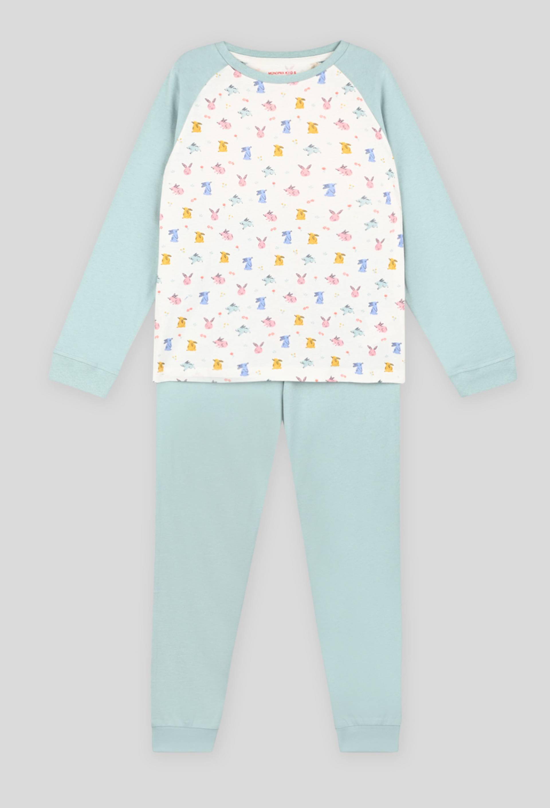 Pyjama imprimé lapin, BLEU, large image number 0