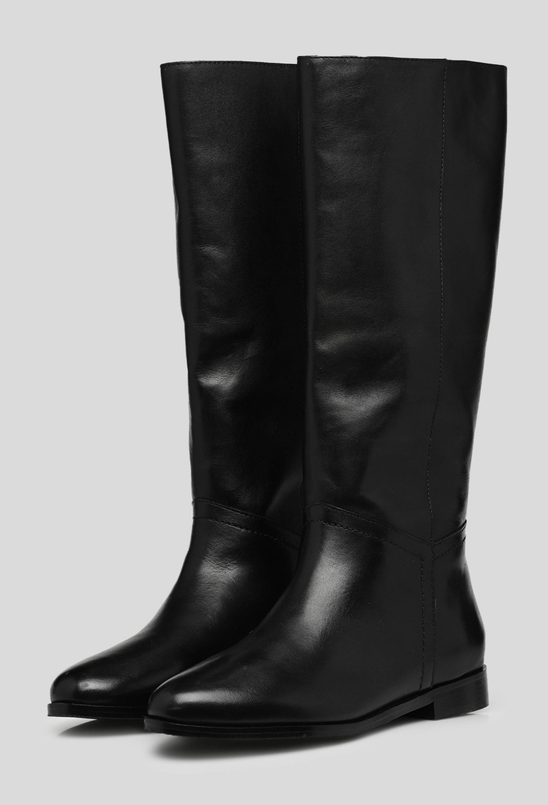 Bottes cavalières en cuir, Noir, large image number 1