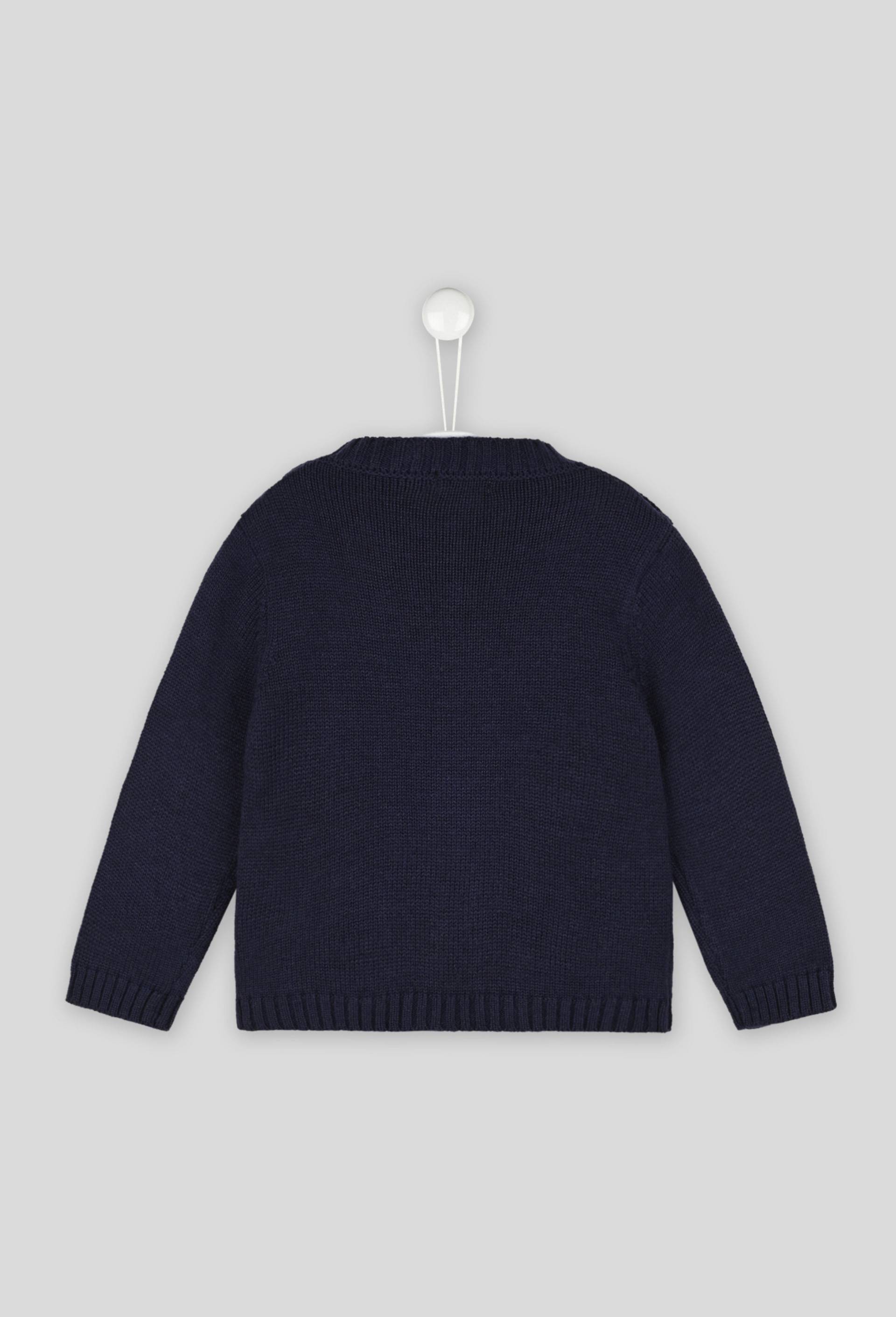 Pull manches longues intarsia, Bleu foncé, large image number 1
