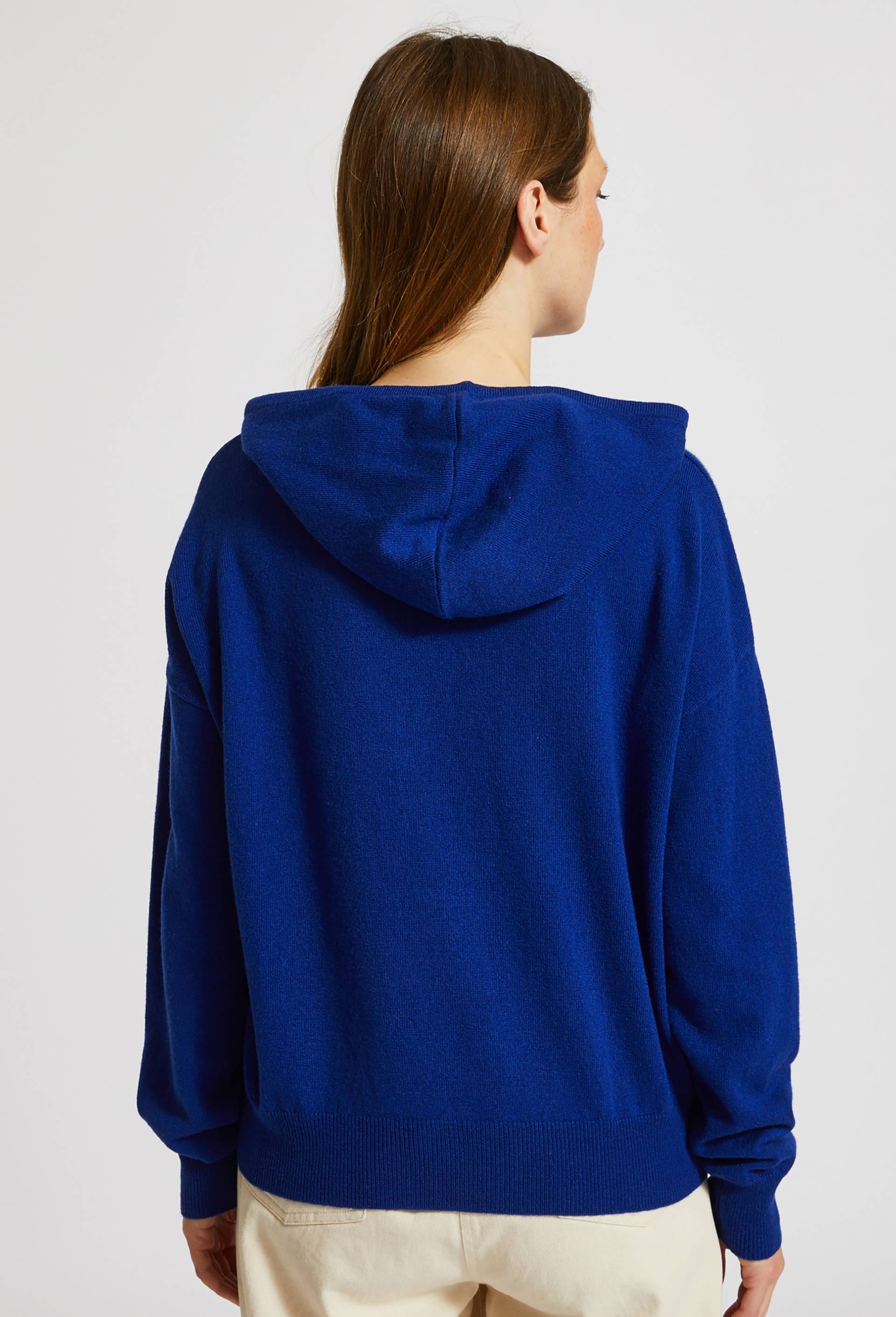 Pull à capuche contenant de la laine, BLEU, large image number 3