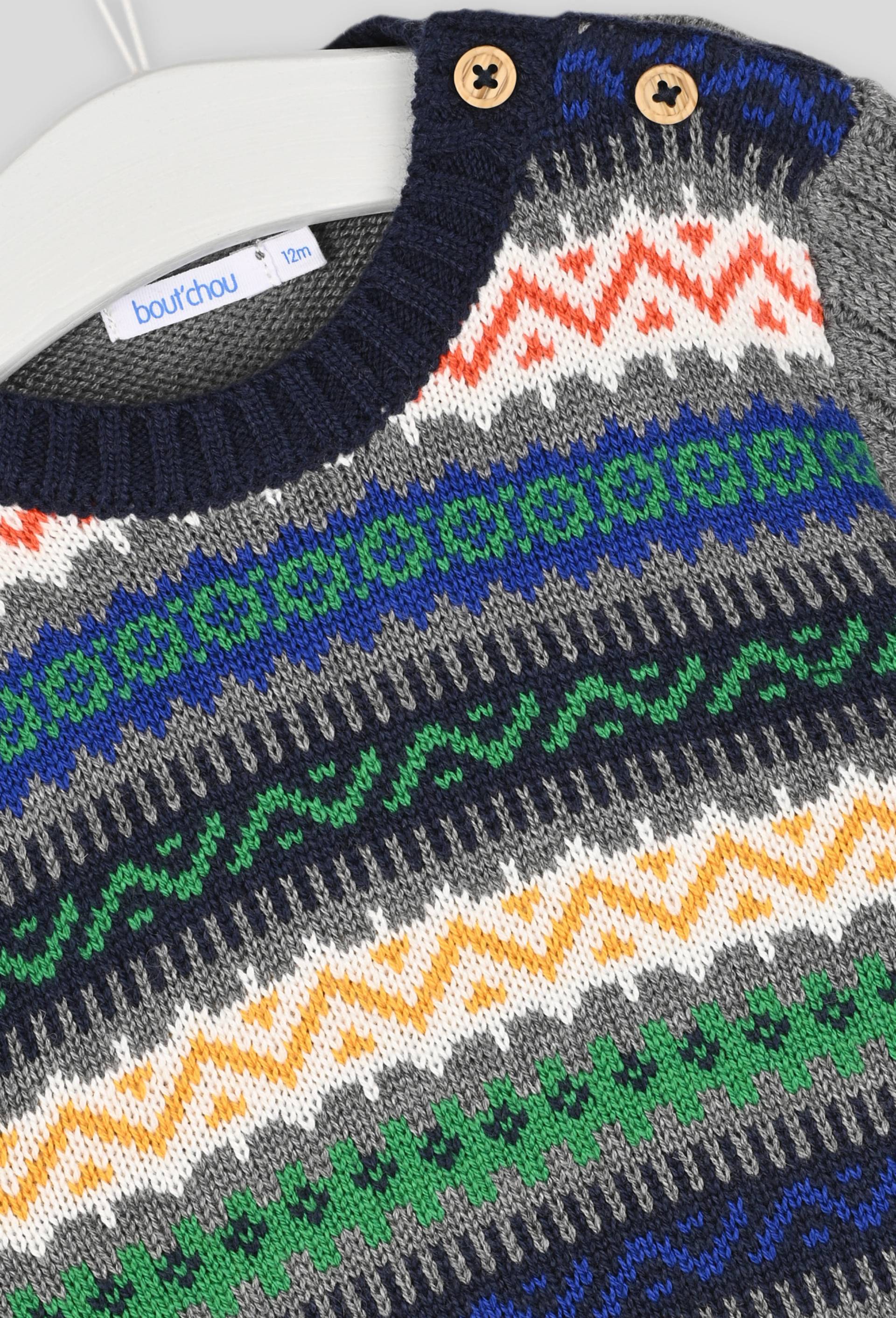 Pull jacquard, Gris, large image number 2