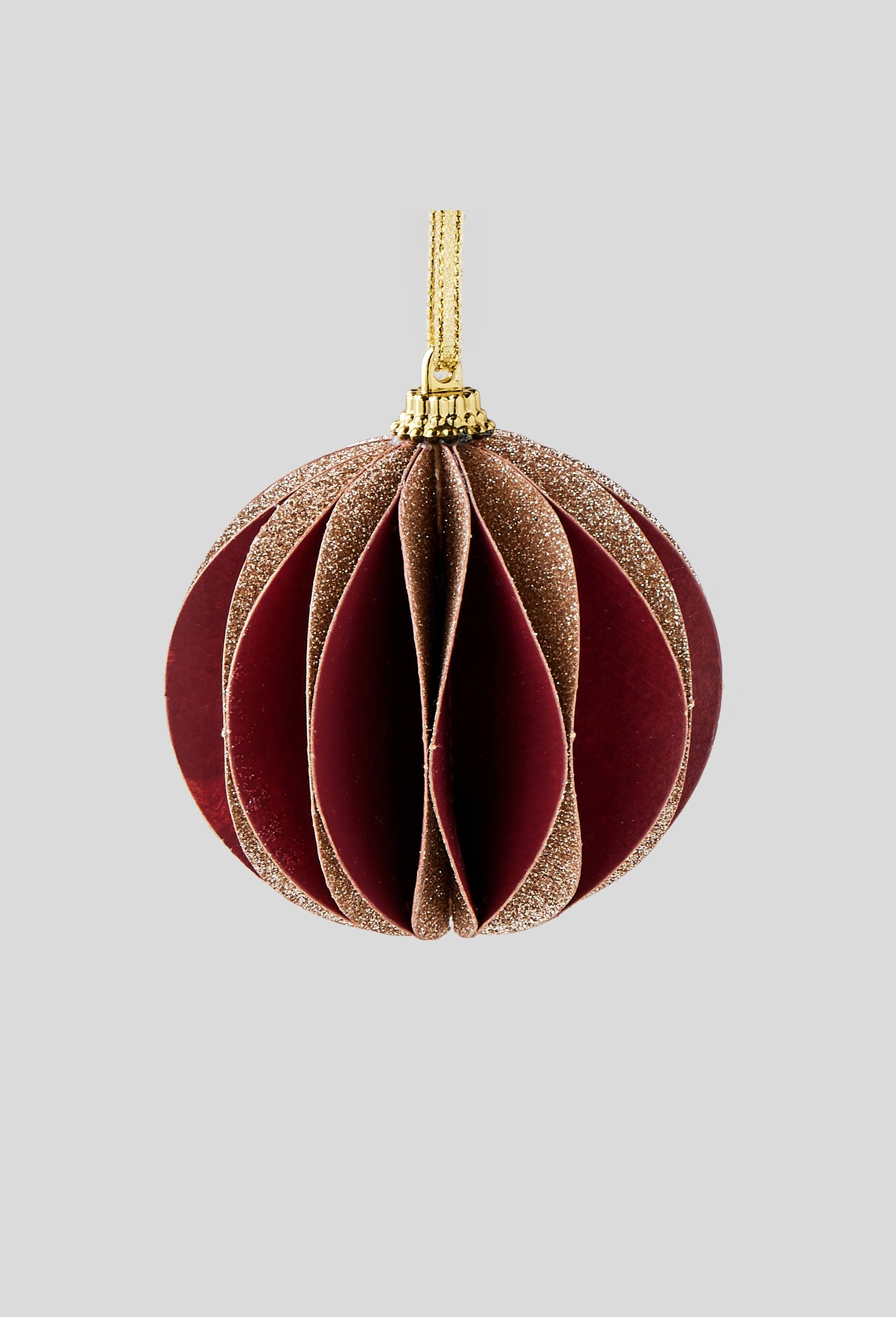Boule en papier pailletté, Rouge foncé, large image number 0