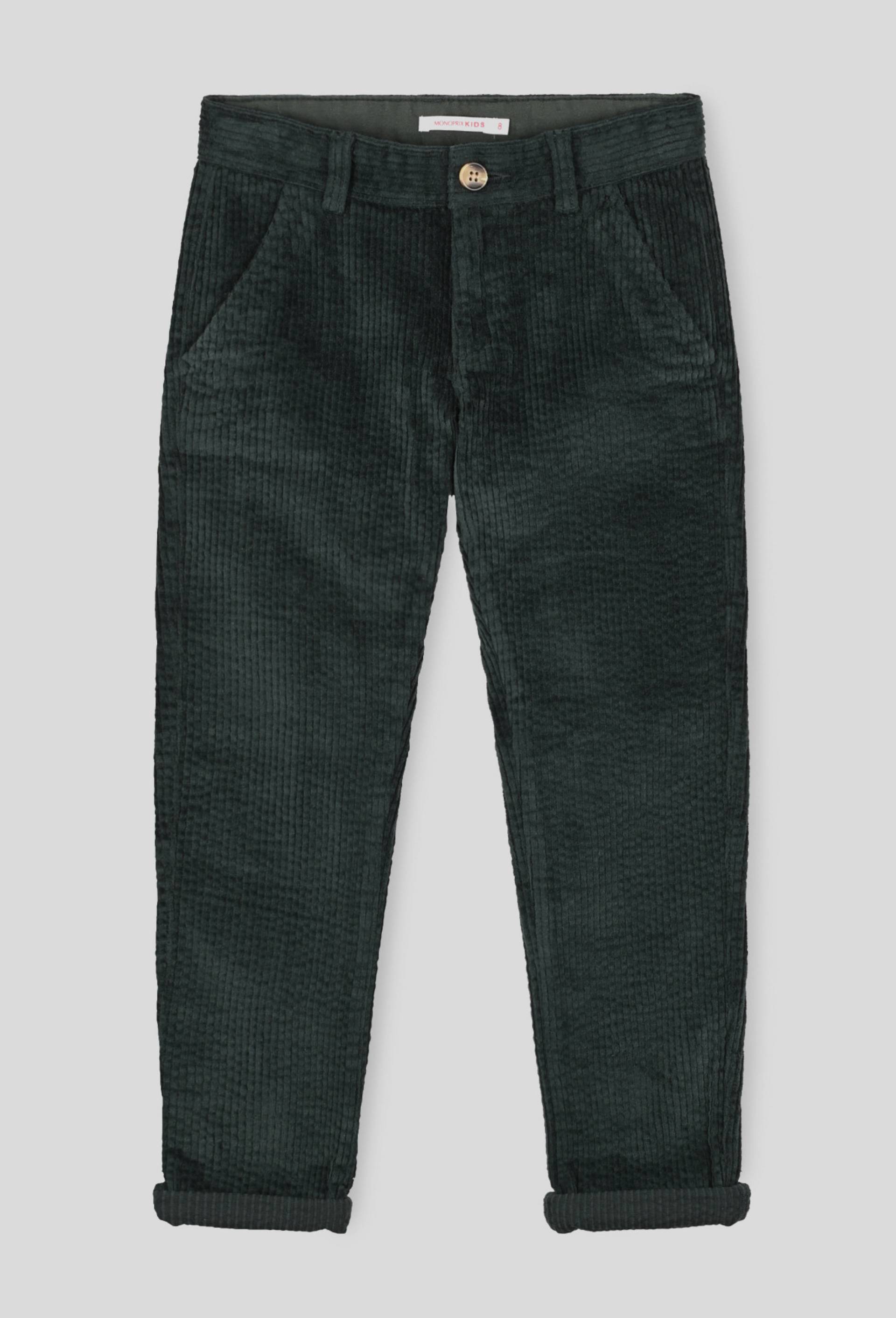 Pantalon en velours certifié Oekotex, Vert foncé, large image number 0