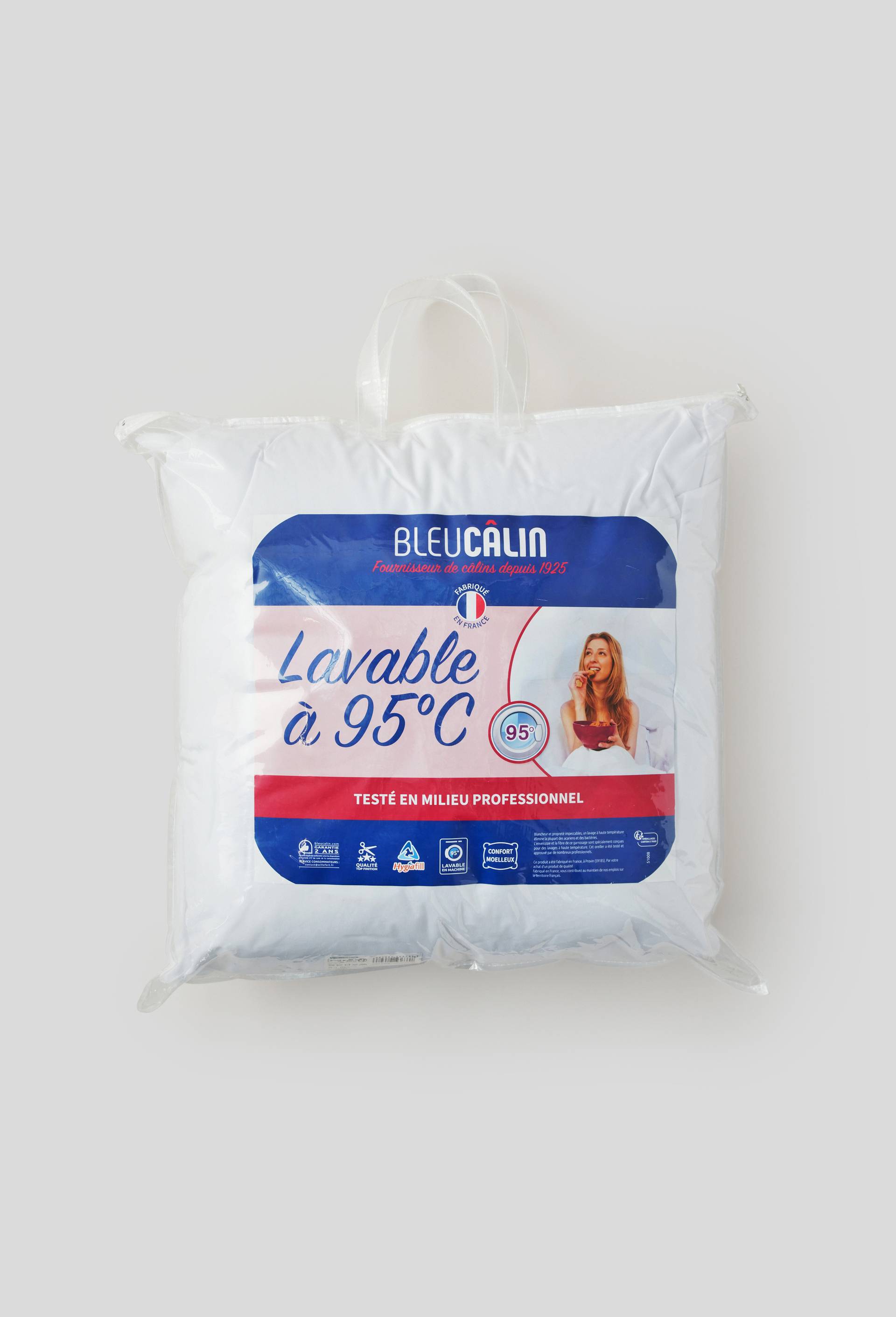 Oreiller carré, 60x60cm, 100% polyester, Blanc, large image number 0
