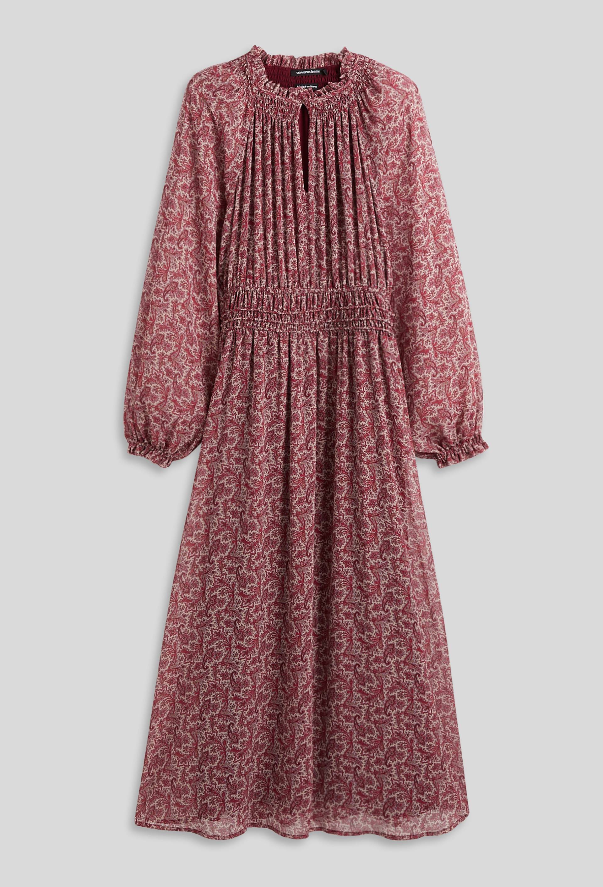 Robe longue imprimée, Ecru, large image number 2