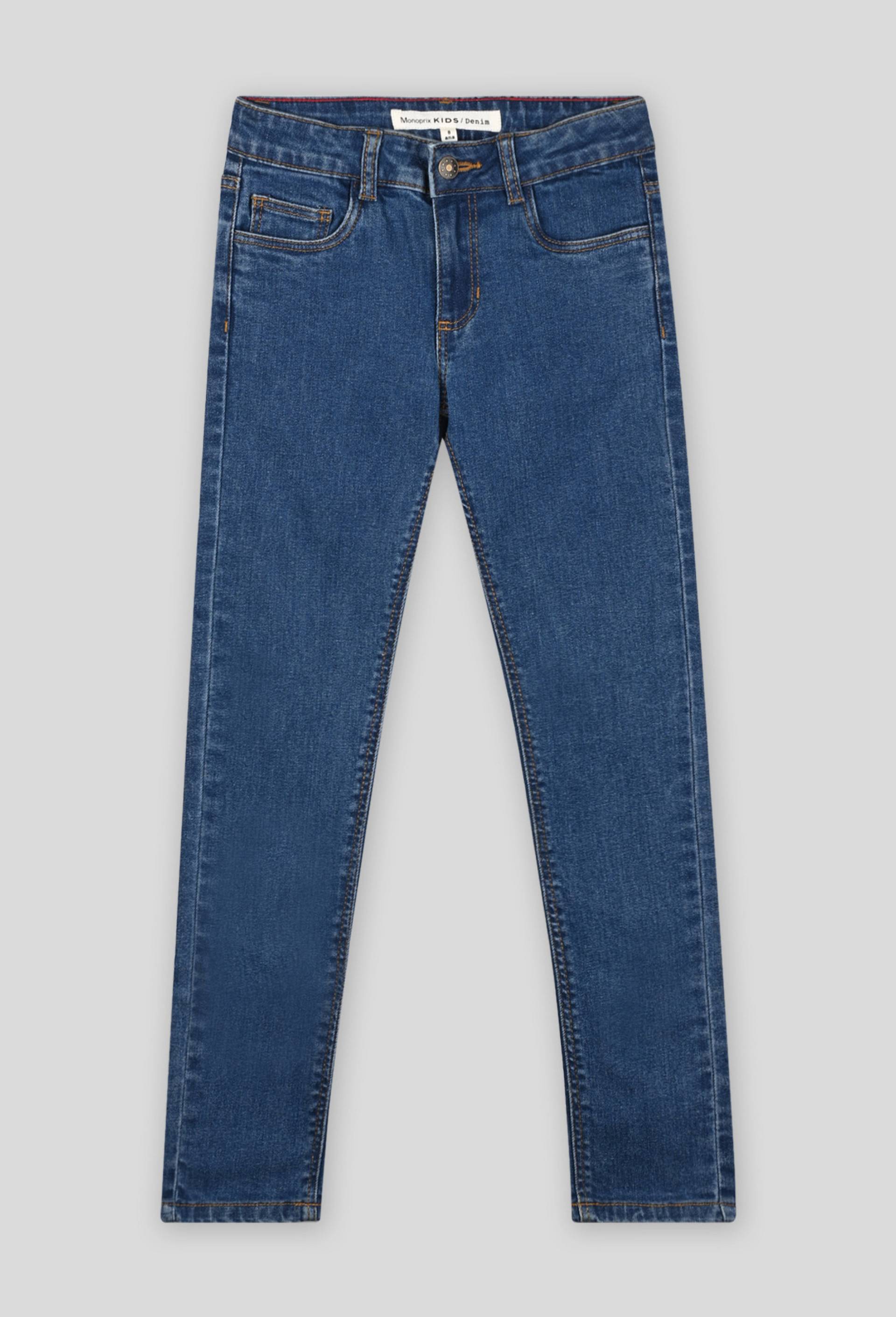 Jean slim, Coton BIO et Oeko-Tex, Bleu foncé, large image number 0