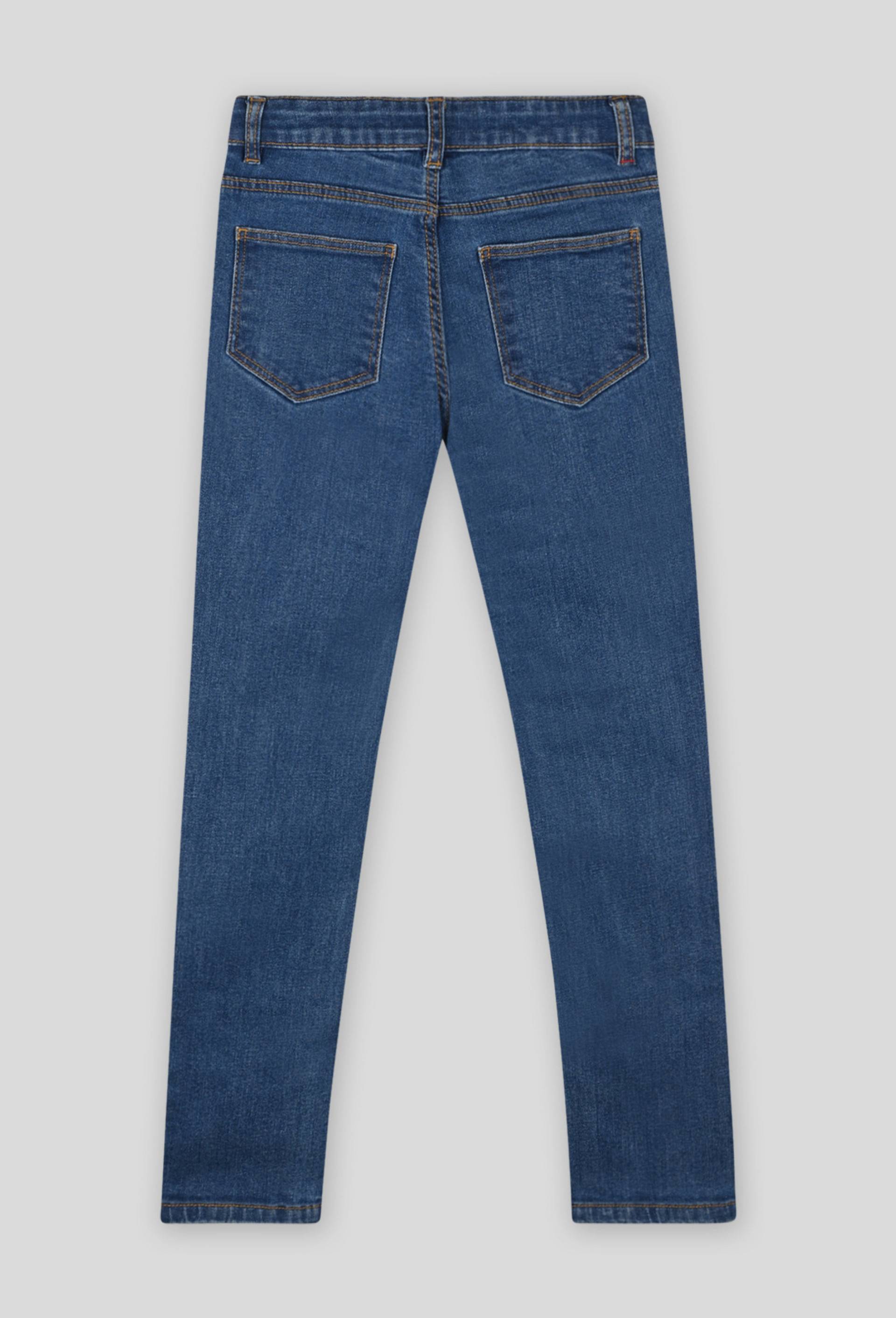 Jean slim, Coton BIO et Oeko-Tex, Bleu foncé, large image number 1