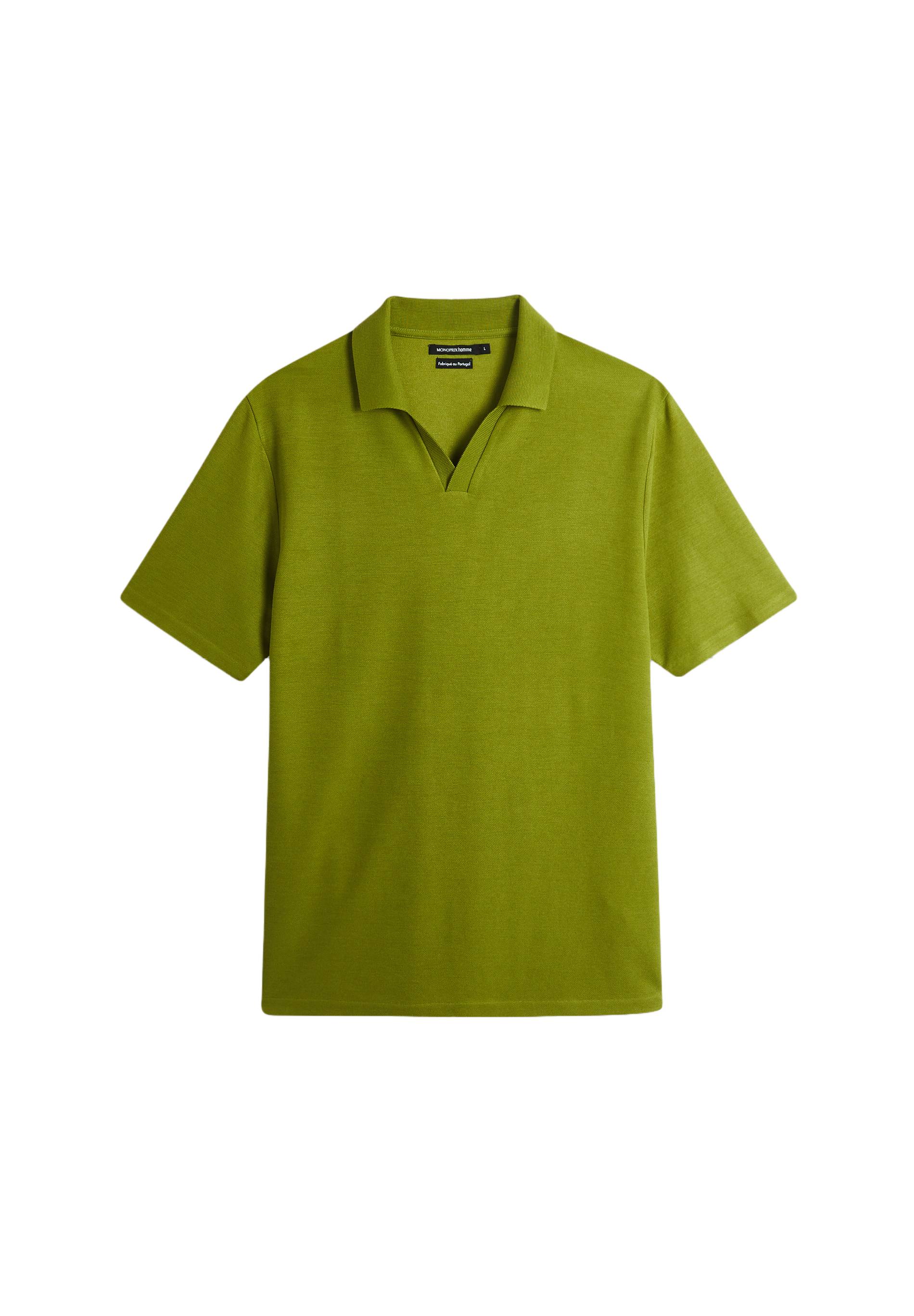 Polo manches courtes en viscose, Vert, large image number 5