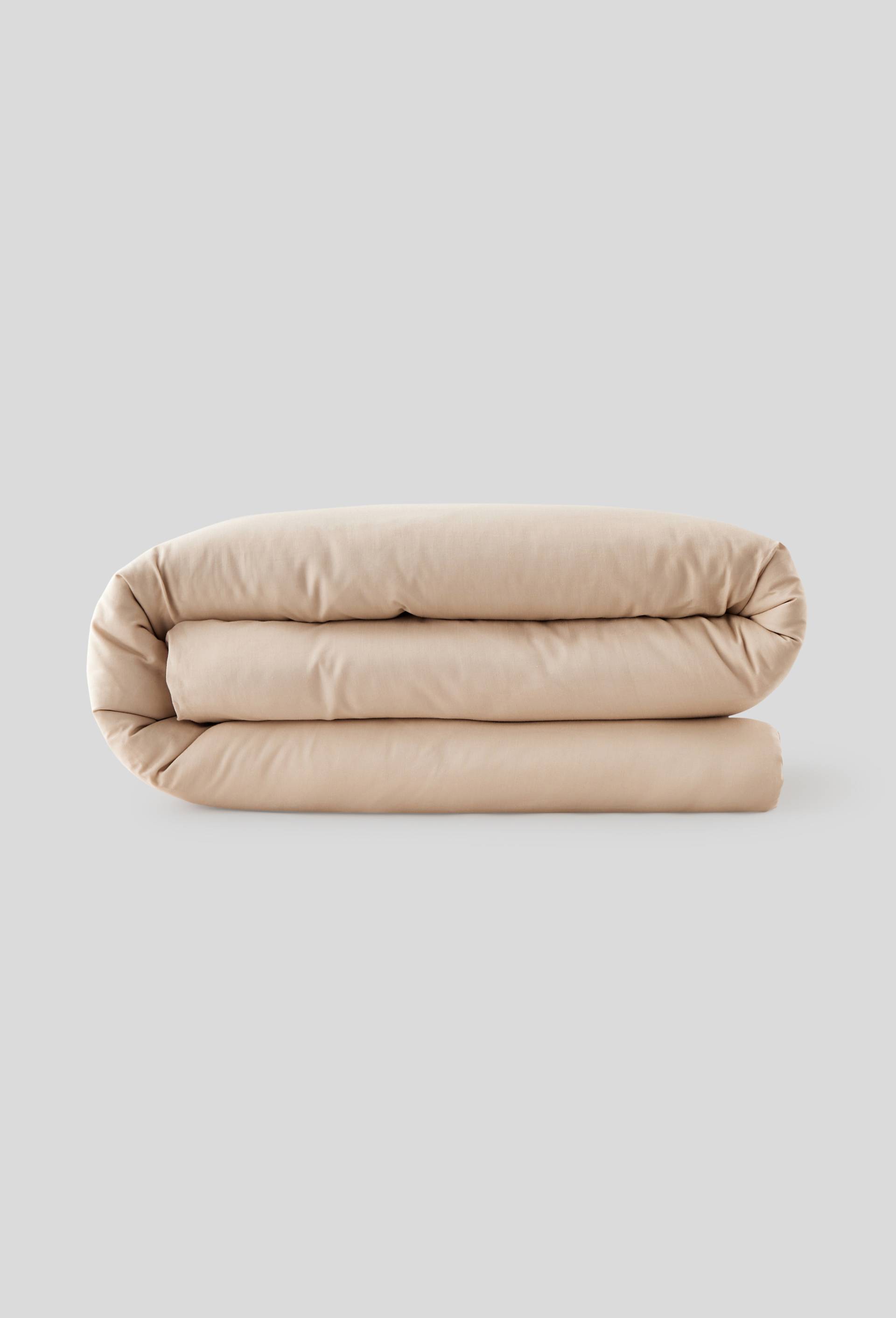 housse de couette uni ROCHE 260X240cm coton bio 57fils, Beige, large image number 0.0