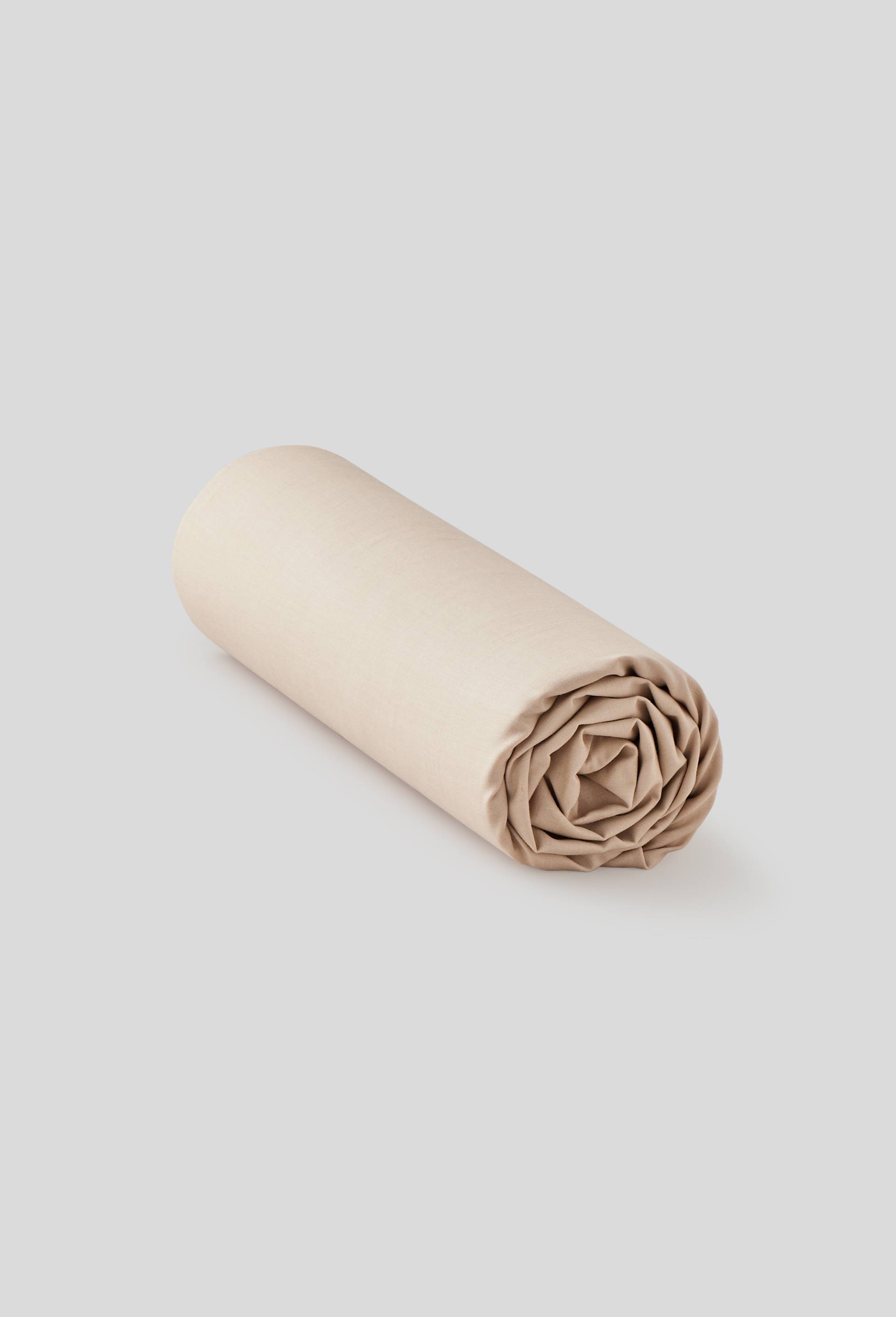 drap housse uni ROCHE 160X200cm coton bio 57fils, Beige, large image number 0