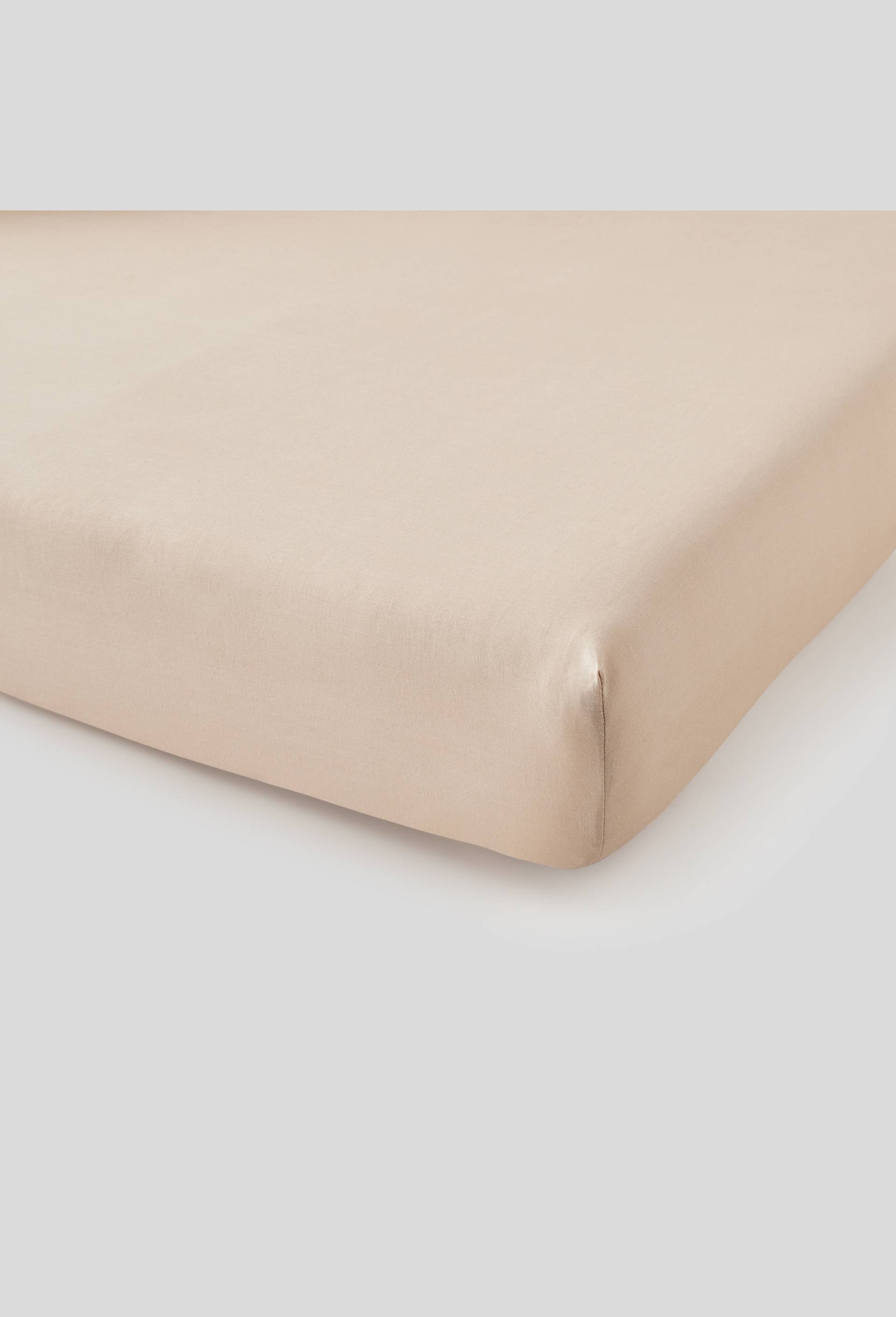drap housse uni ROCHE 160X200cm coton bio 57fils, Beige, large image number 1