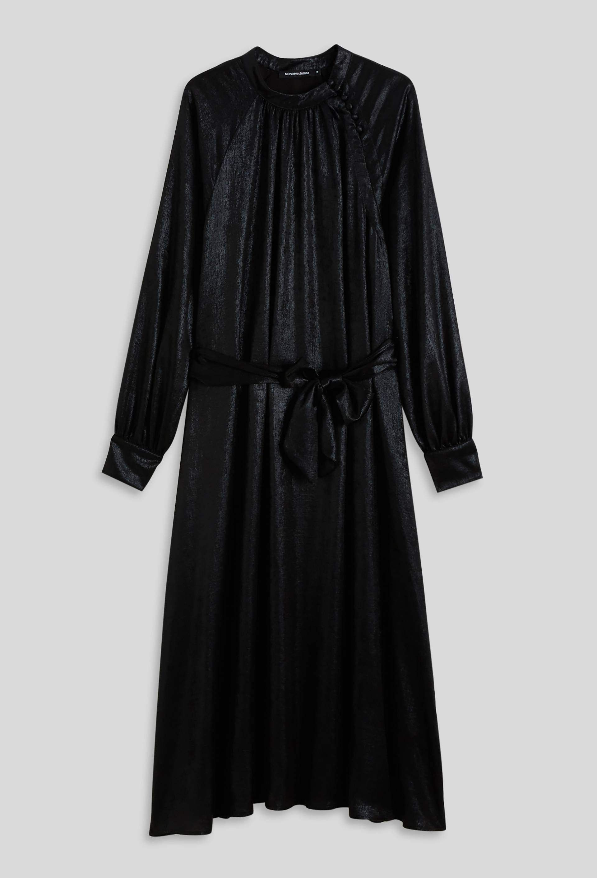 Robe longue à ceinture amovible, Noir, large image number 2.0