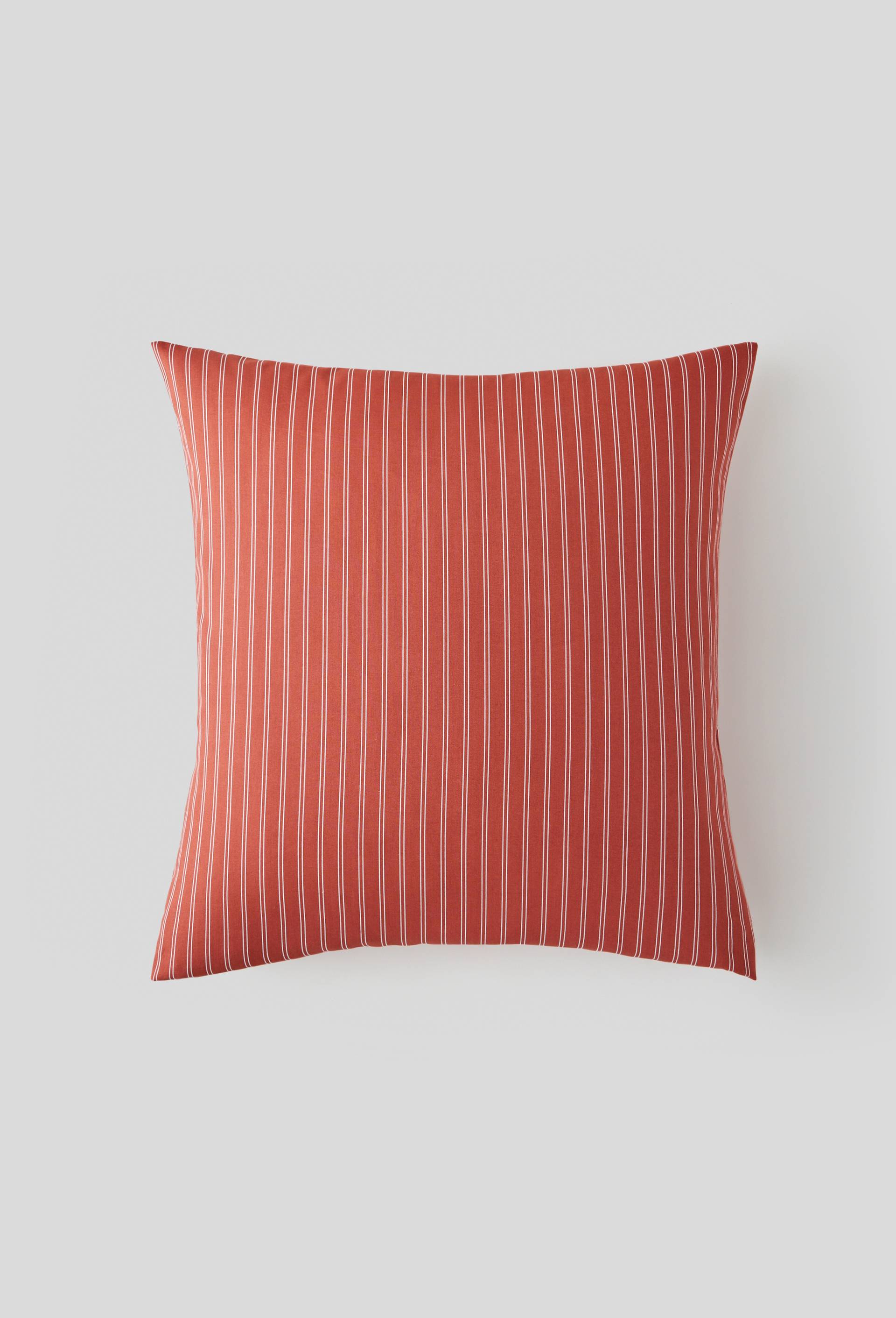 TAIE CARREE  PRINT RAYURES TERRACOTTA 63 x 63 cm, Brun, large image number 0.0