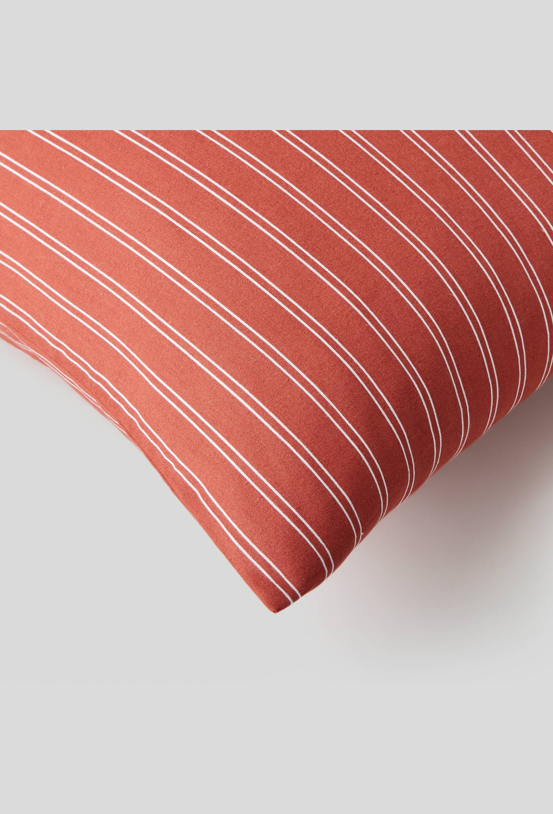 TAIE CARREE  PRINT RAYURES TERRACOTTA 63 x 63 cm, Brun, large image number 1.0