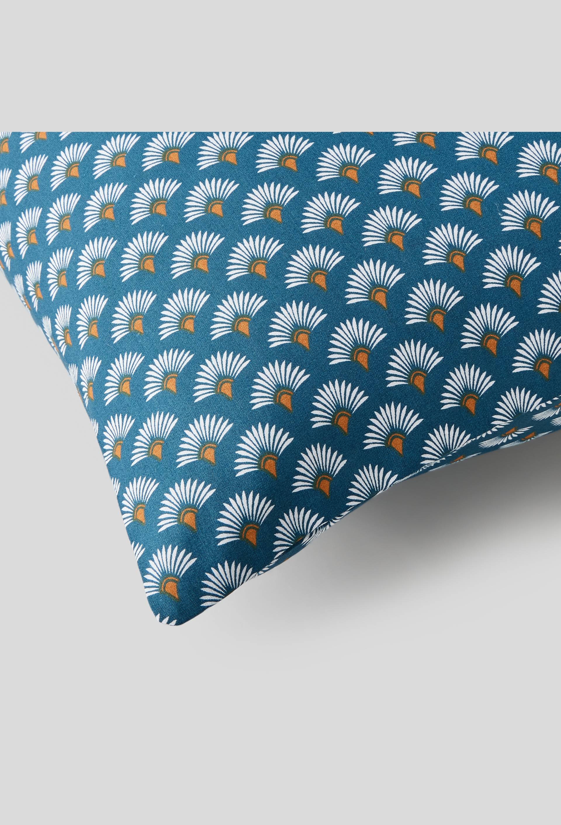 TAIE CARRE PRINT PALMO 63 x 63 cm, Bleu, large image number 1