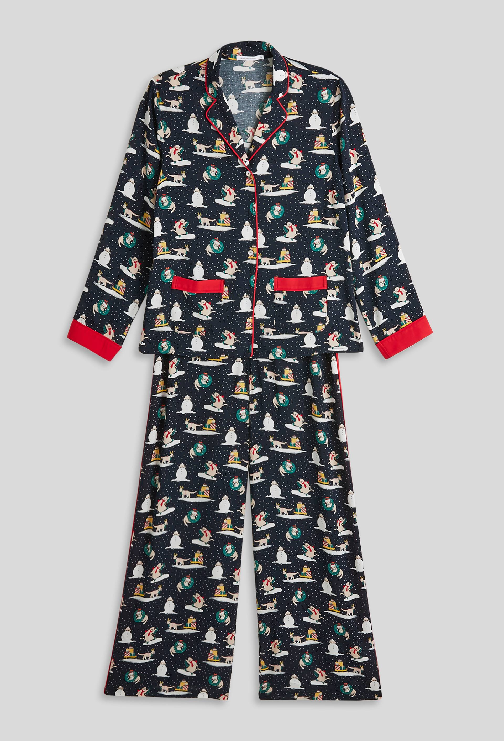 Pyjama large en viscose ECOVERO, Bleu foncé, large image number 2
