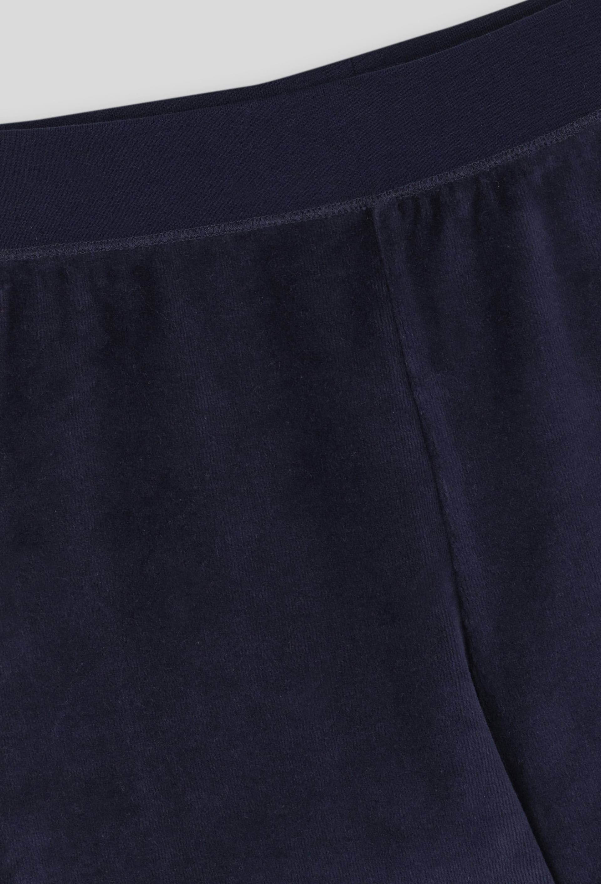 Pyjama marinière long en velours, BIO, Bleu foncé, large image number 2
