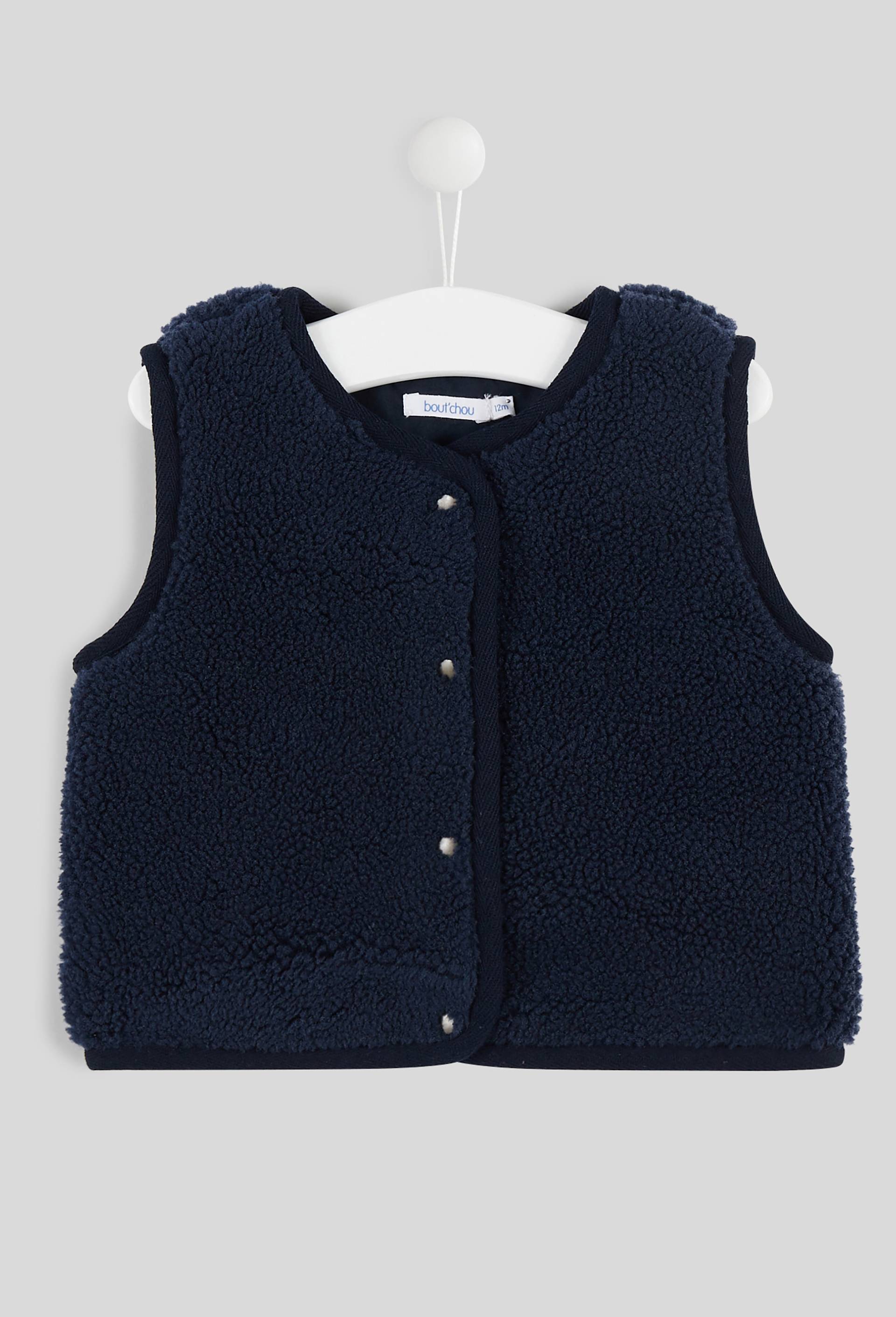 Gilet sans manches en moumoute, Bleu foncé, large image number 0
